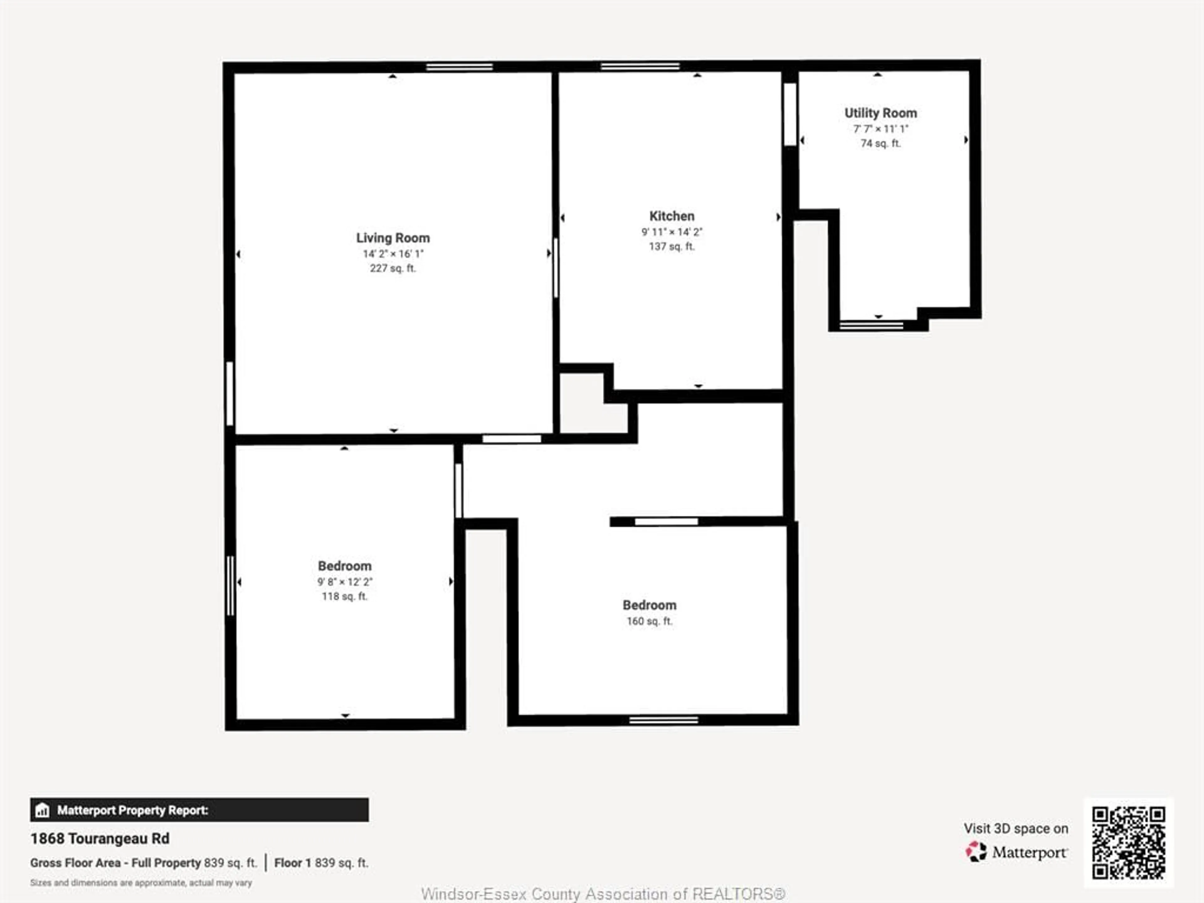 Floor plan for 1868 TOURANGEAU Rd, Windsor Ontario N8W 4N1