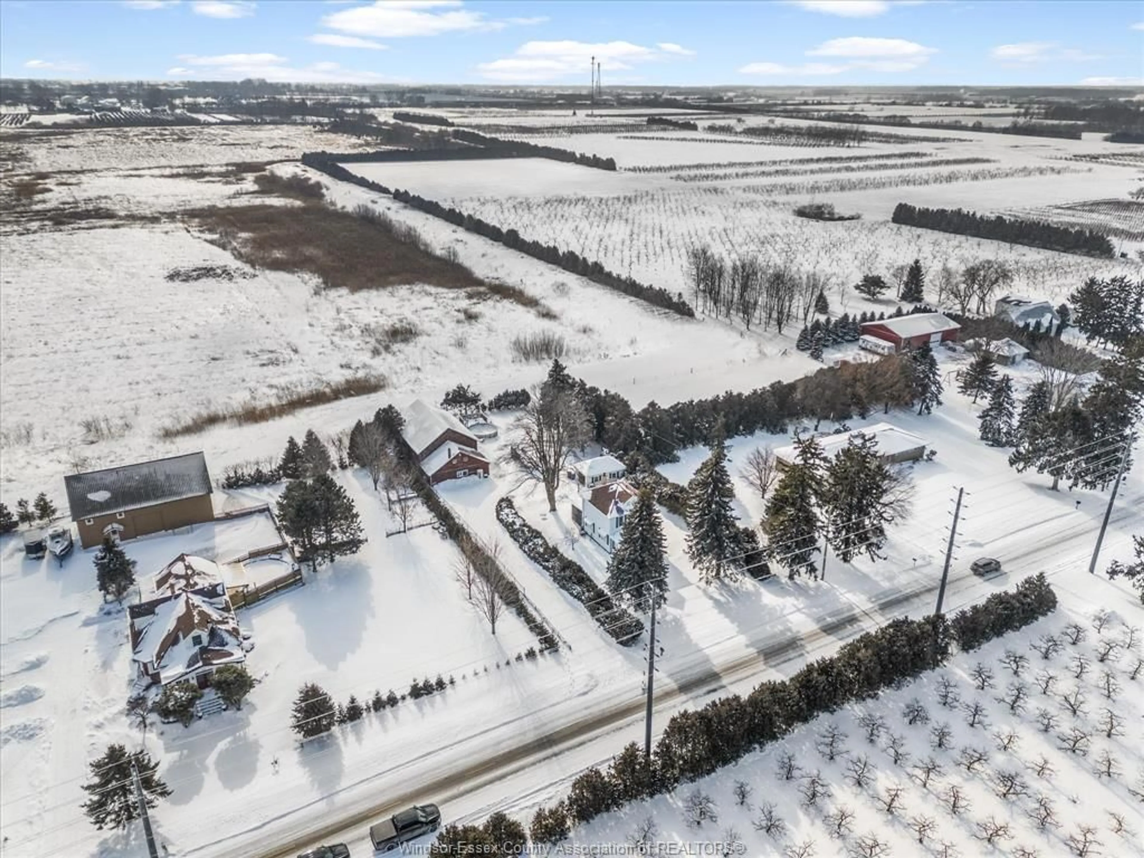 A pic from outside/outdoor area/front of a property/back of a property/a pic from drone, street for 1991 Road 5, Ruthven Ontario N0P 2G0