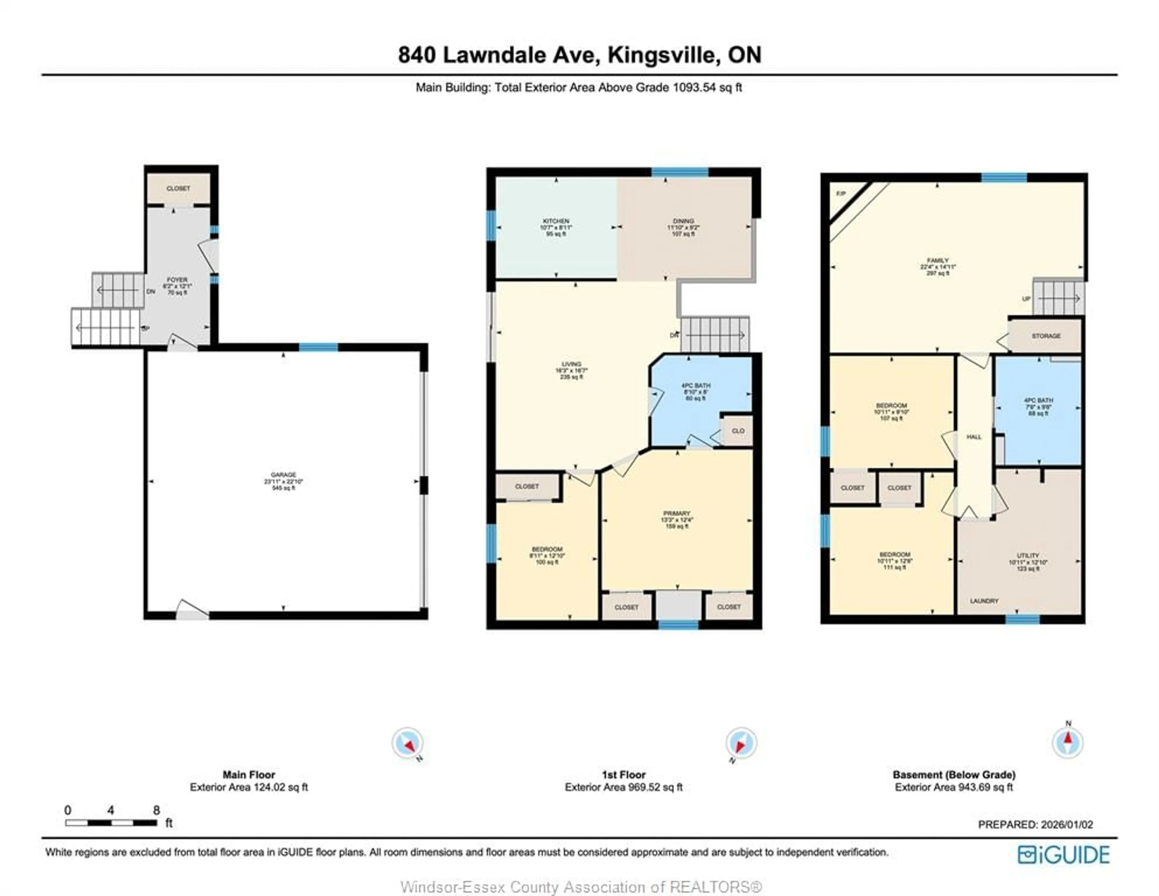 Floor plan for 840 LAWNDALE Ave, Kingsville Ontario N9Y 3Y8