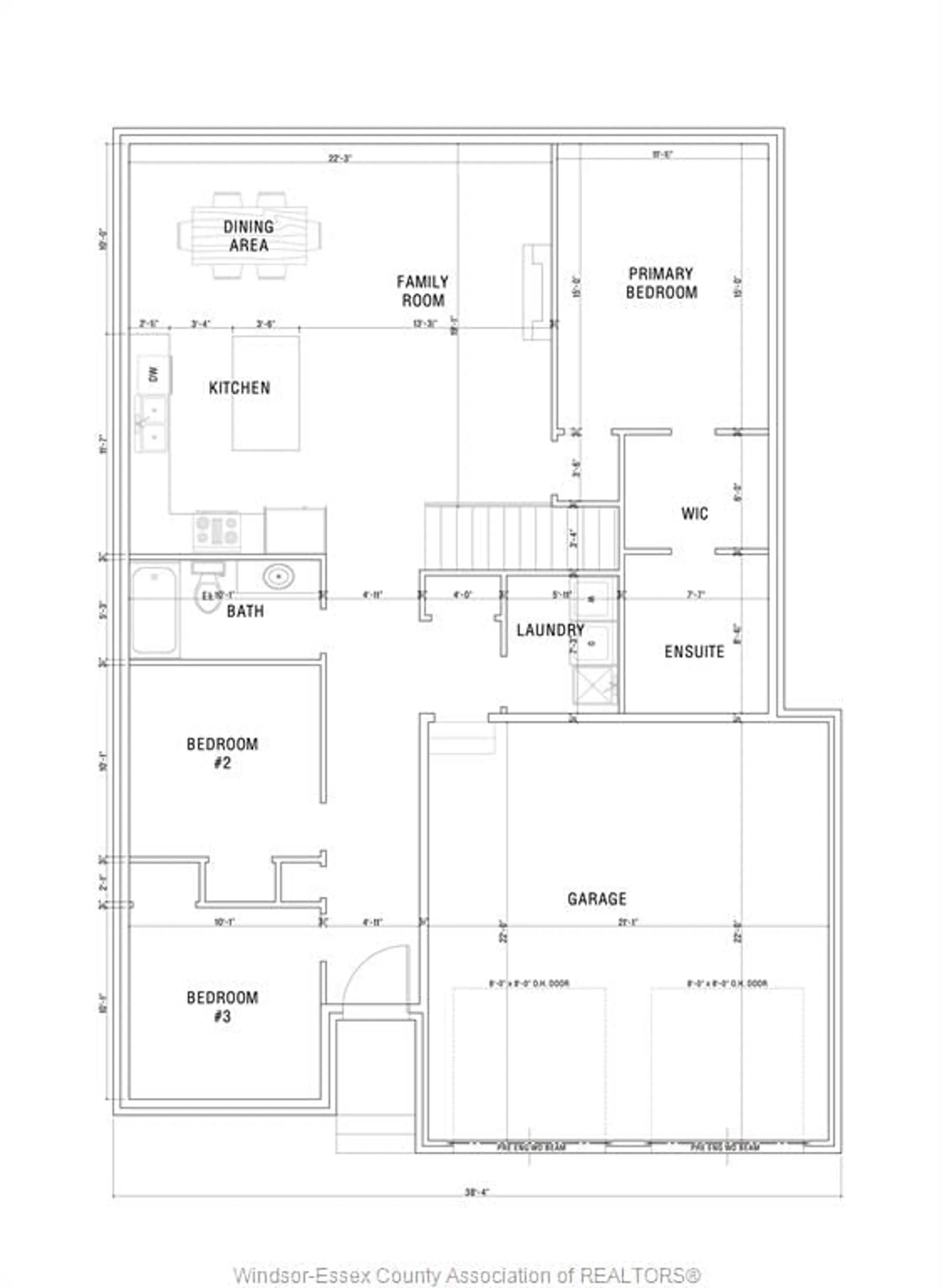 Floor plan for 2498 Partington, Windsor Ontario N9B 3X2