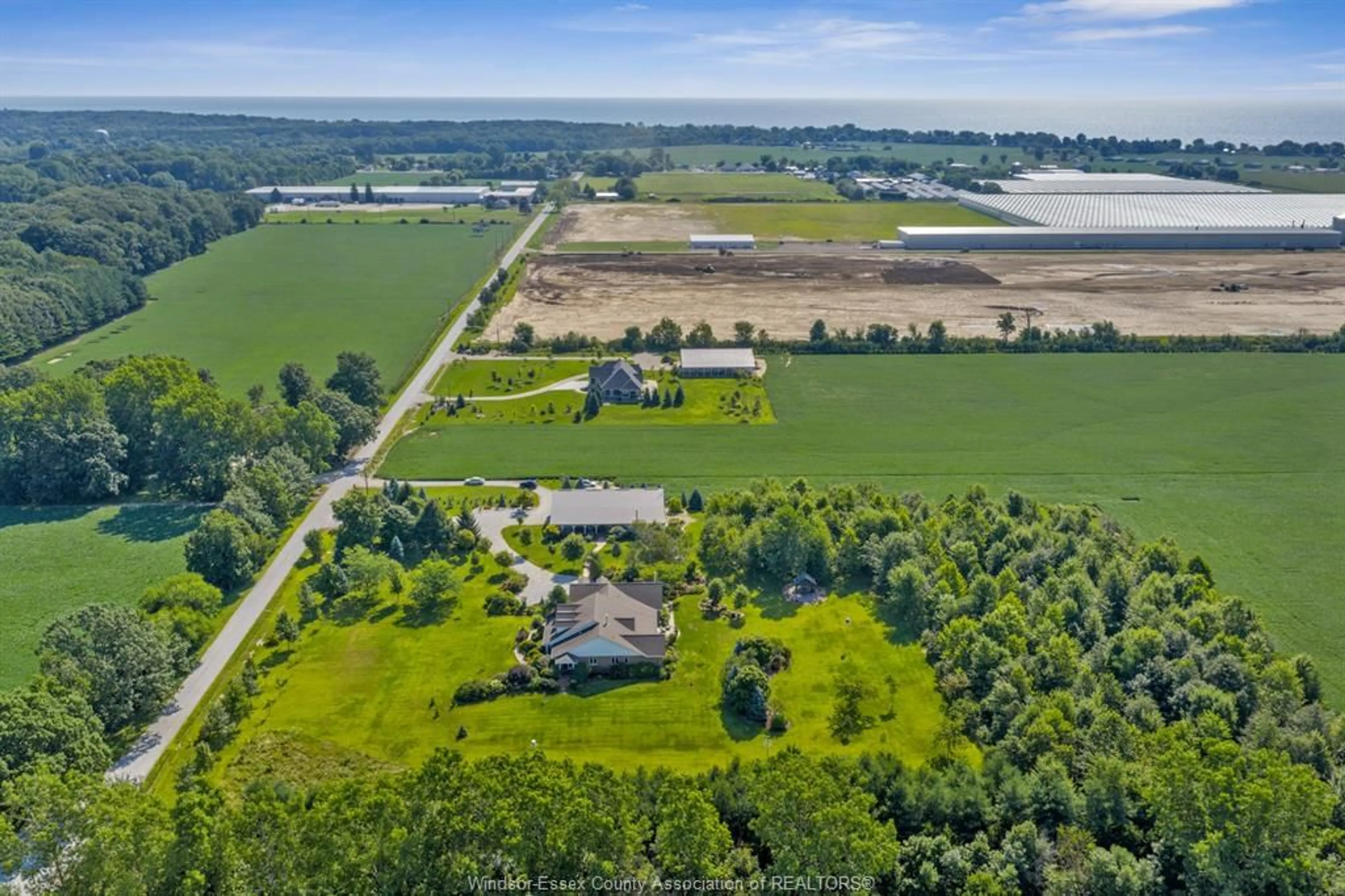 A pic from outside/outdoor area/front of a property/back of a property/a pic from drone, water/lake/river/ocean view for 2310 Hickson Rd., Leamington Ontario N0P 2P0