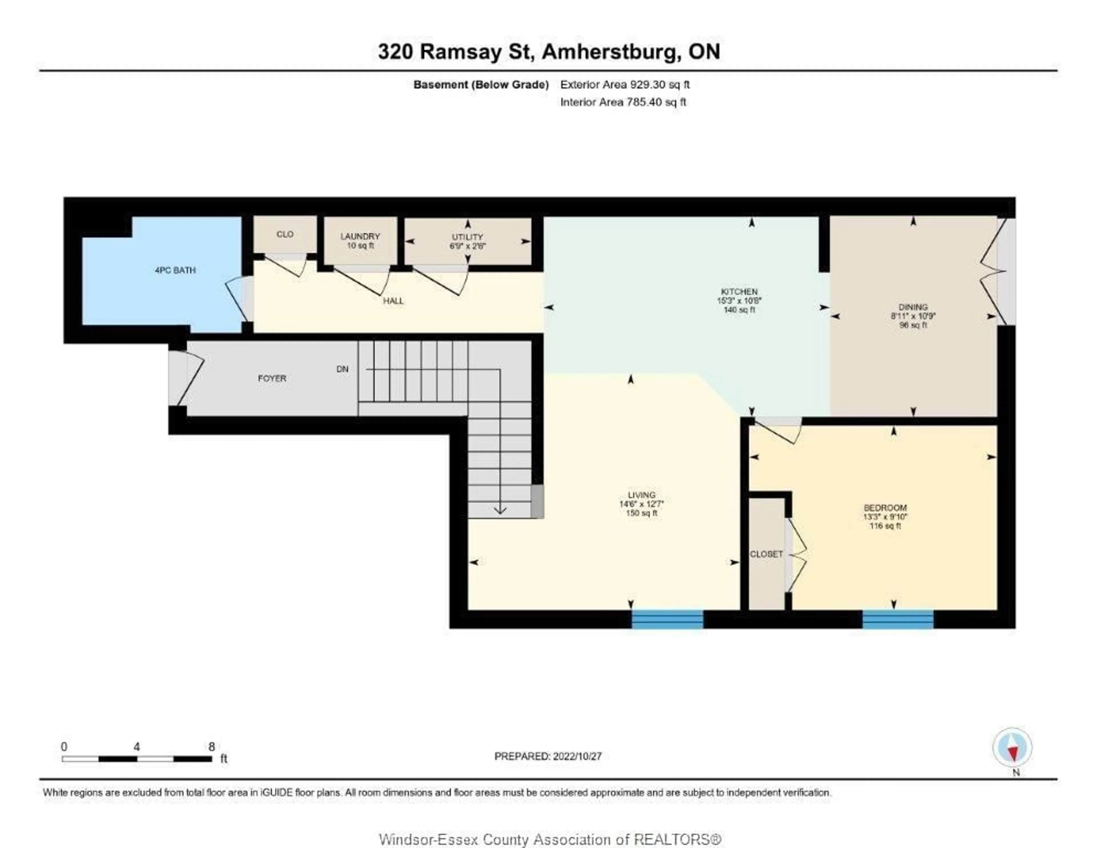 Floor plan for 322 RAMSAY, Amherstburg Ontario N9V 1Y5