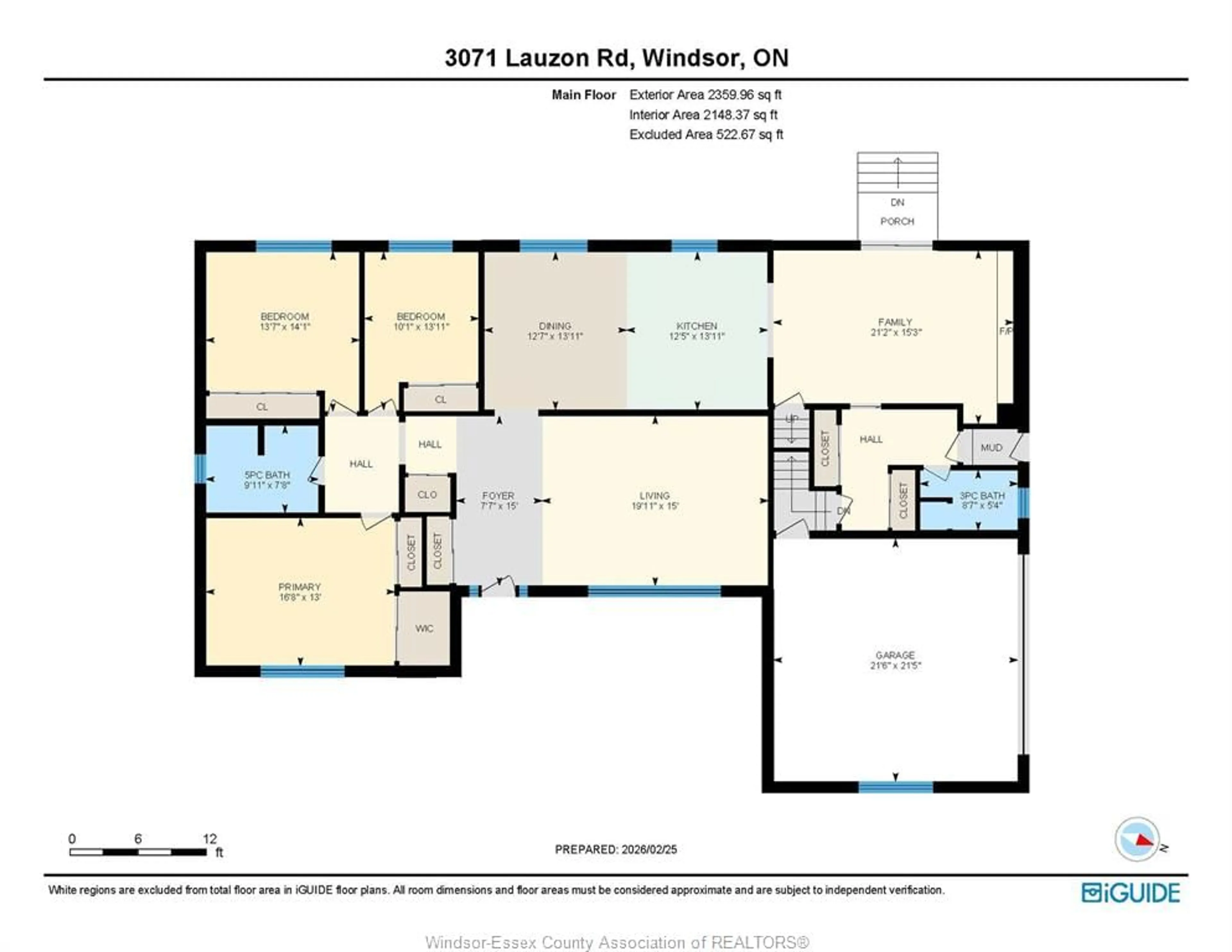 Floor plan for 3071 LAUZON Rd, Windsor Ontario N8T 2Z7