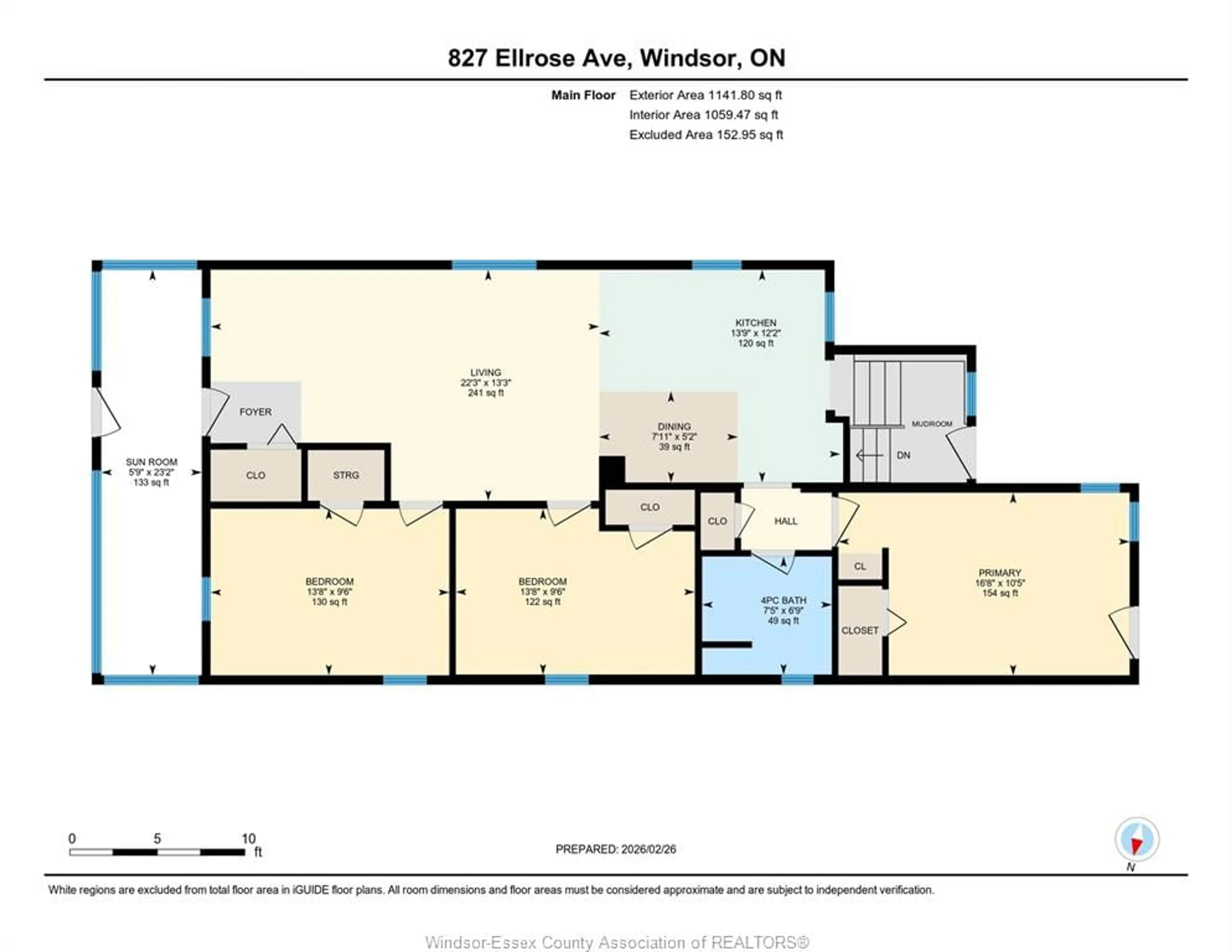 Floor plan for 827 Ellrose Ave, Windsor Ontario N8Y 3W6