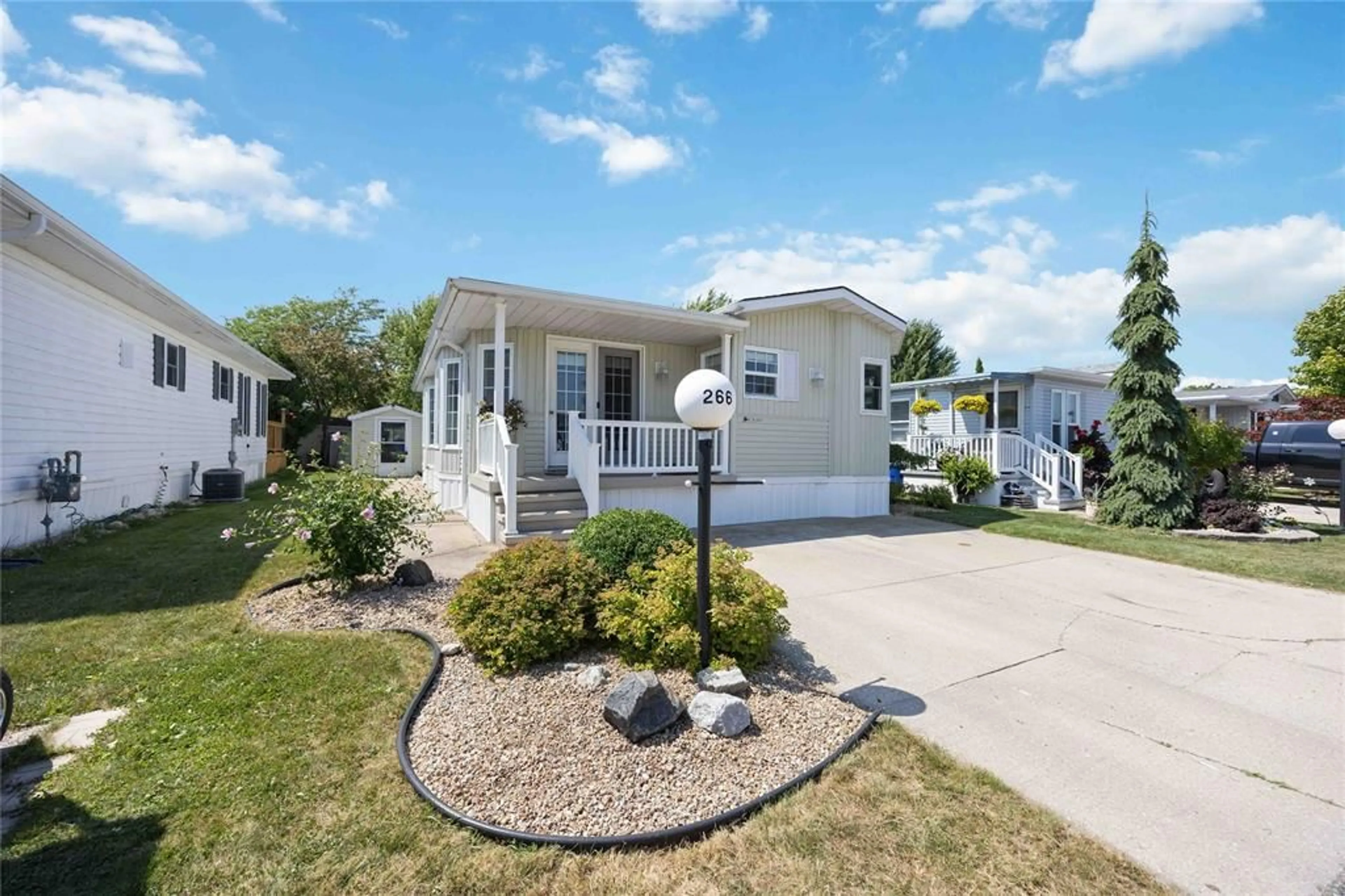 Home with vinyl exterior material, street for 5700 Blackwell Sideroad #266, Sarnia Ontario N7W 1B7