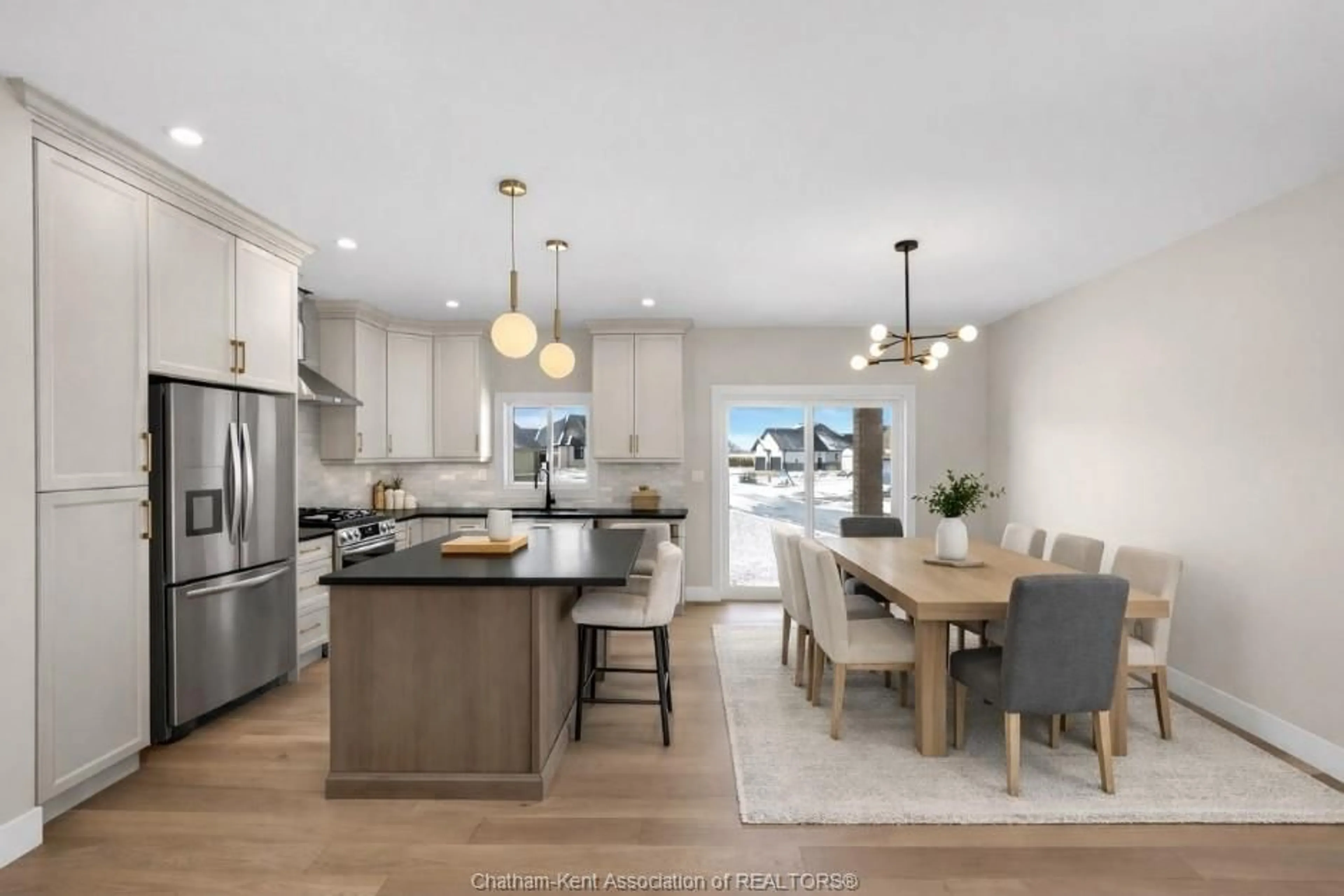 Open concept kitchen, ceramic/tile floor for 64 Cherry Blossom Trail, Chatham Ontario N7L 0H3