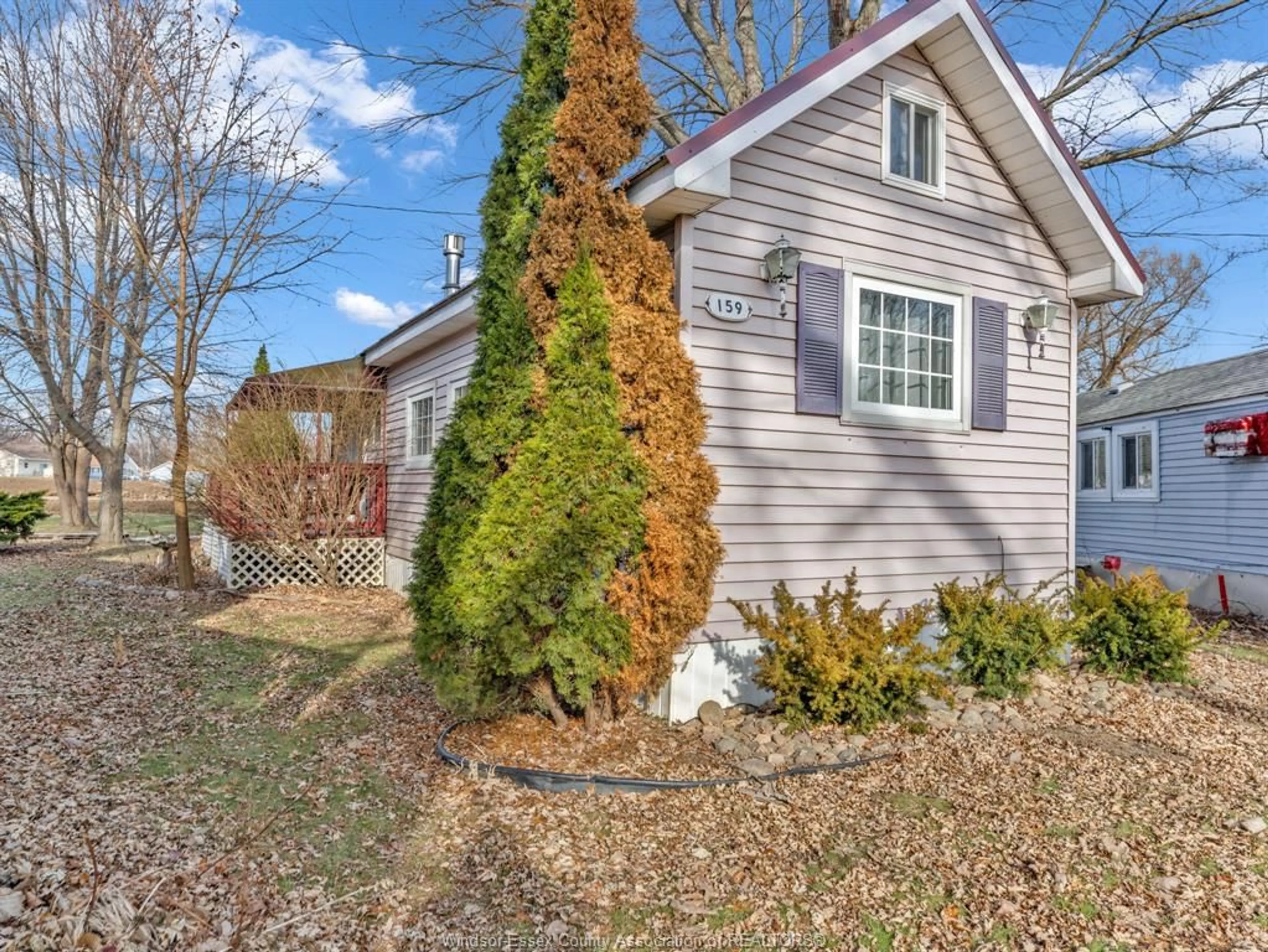 Home with vinyl exterior material, street for 159 AMBASSADOR BEACH Rd, Colchester Ontario N0R 1G0