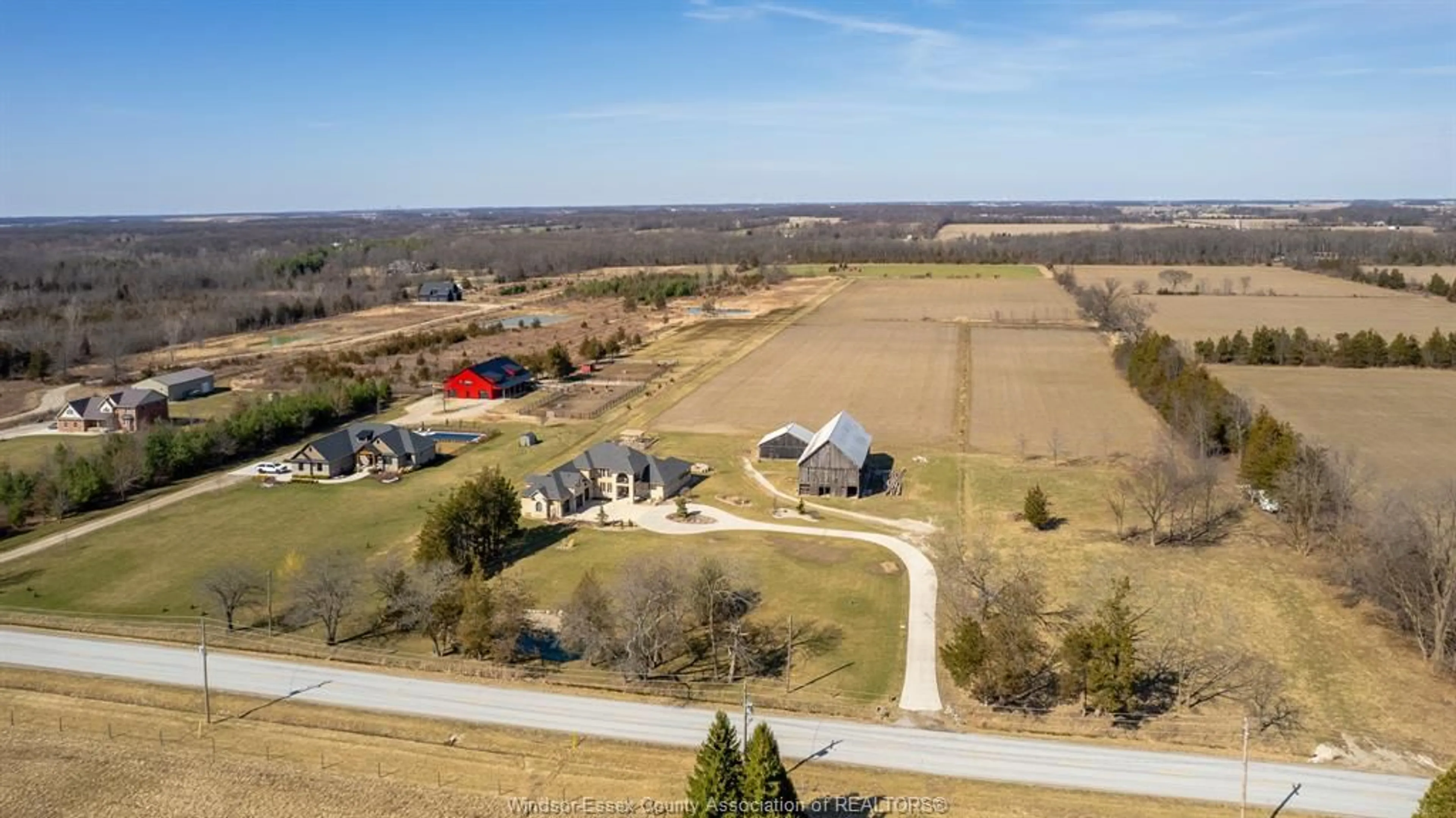 A pic from outside/outdoor area/front of a property/back of a property/a pic from drone, water/lake/river/ocean view for 4976 4TH CONCESSION, Essex Ontario N0R 1G0