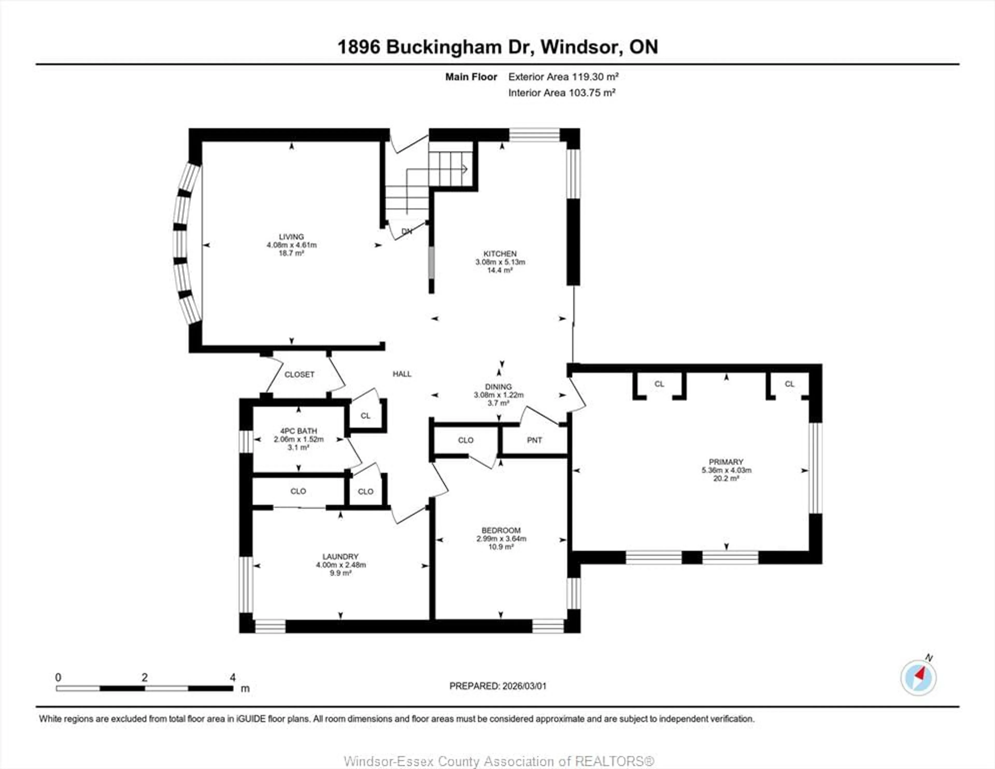 Floor plan for 1896 BUCKINGHAM Dr, Windsor Ontario N8T 2A8