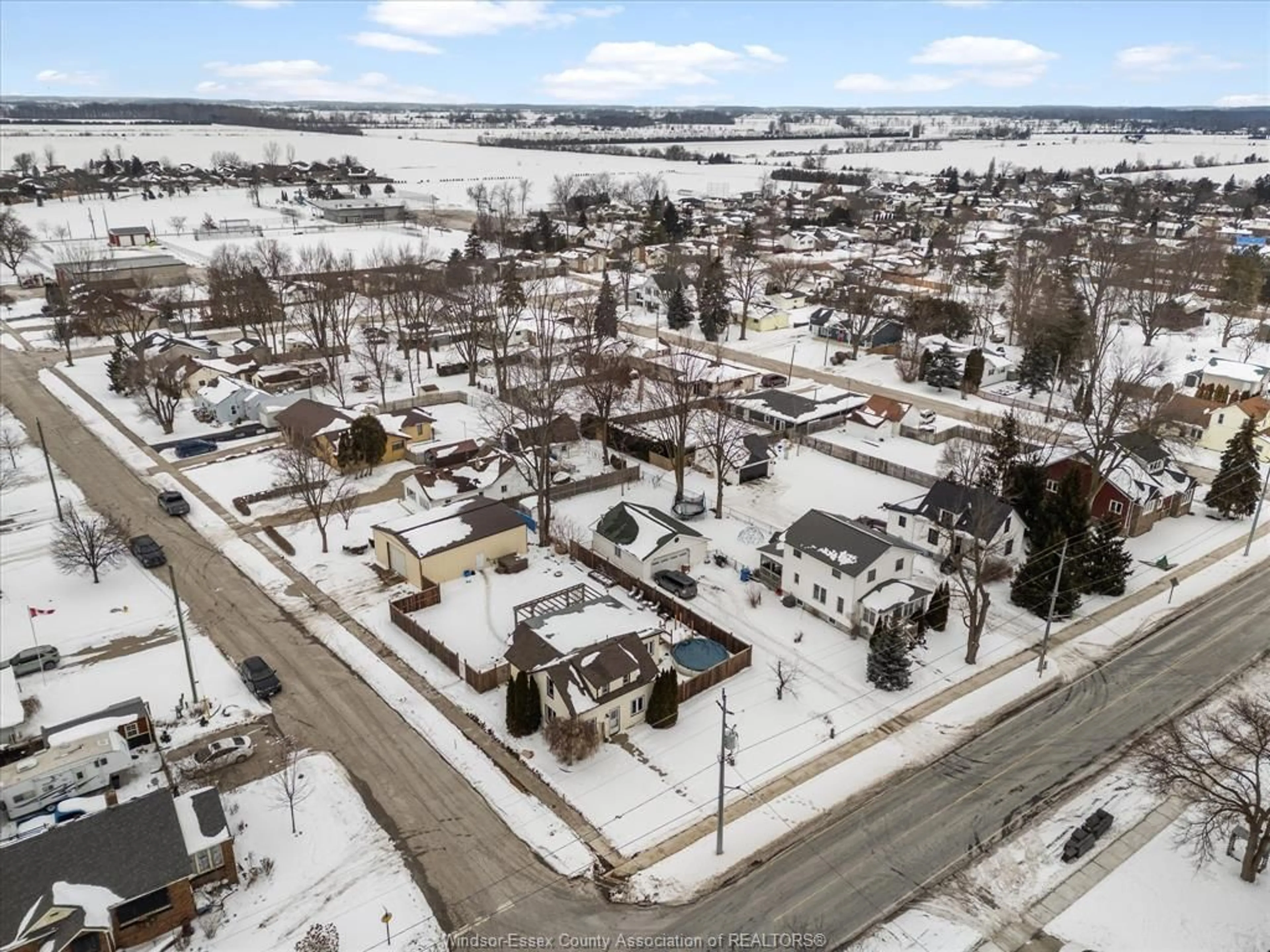 A pic from outside/outdoor area/front of a property/back of a property/a pic from drone, street for 119 County Road 27, Cottam Ontario N0R 1B0