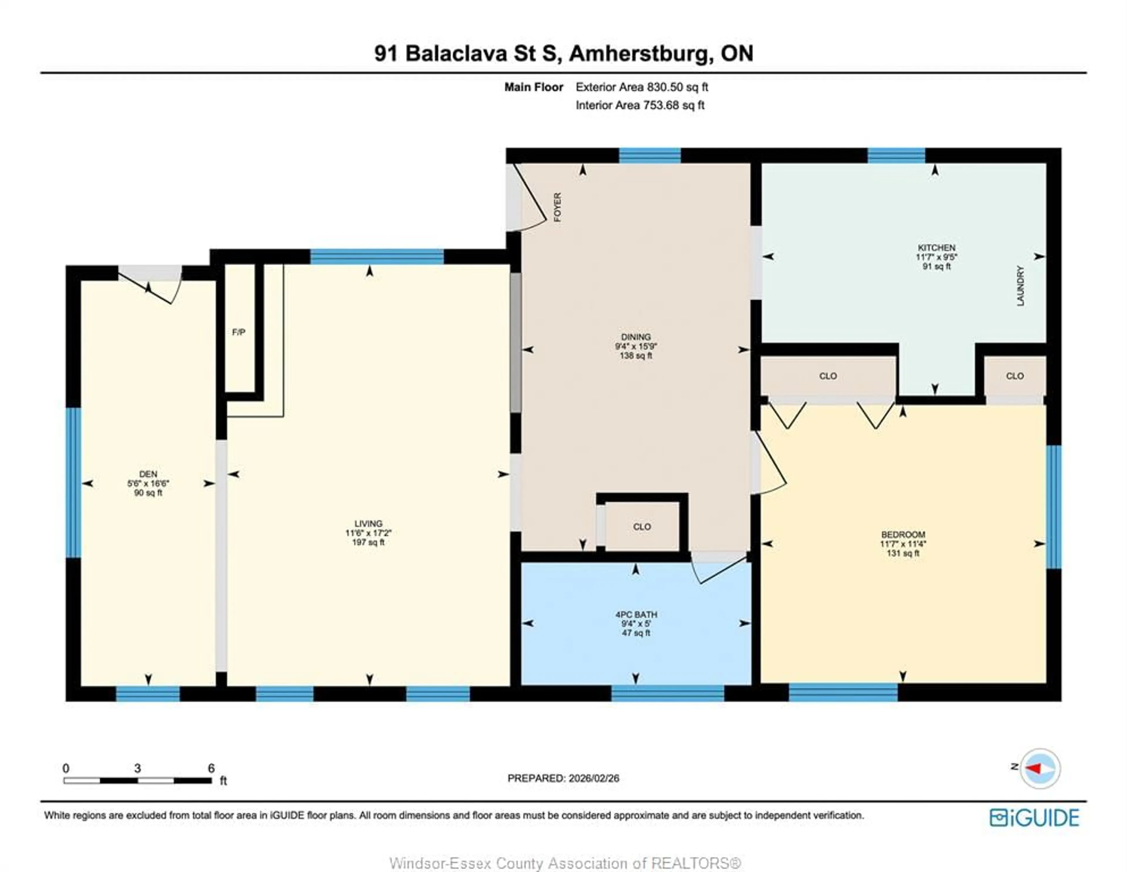 Floor plan for 91 Balaclava St, Amherstburg Ontario N9V 2G7