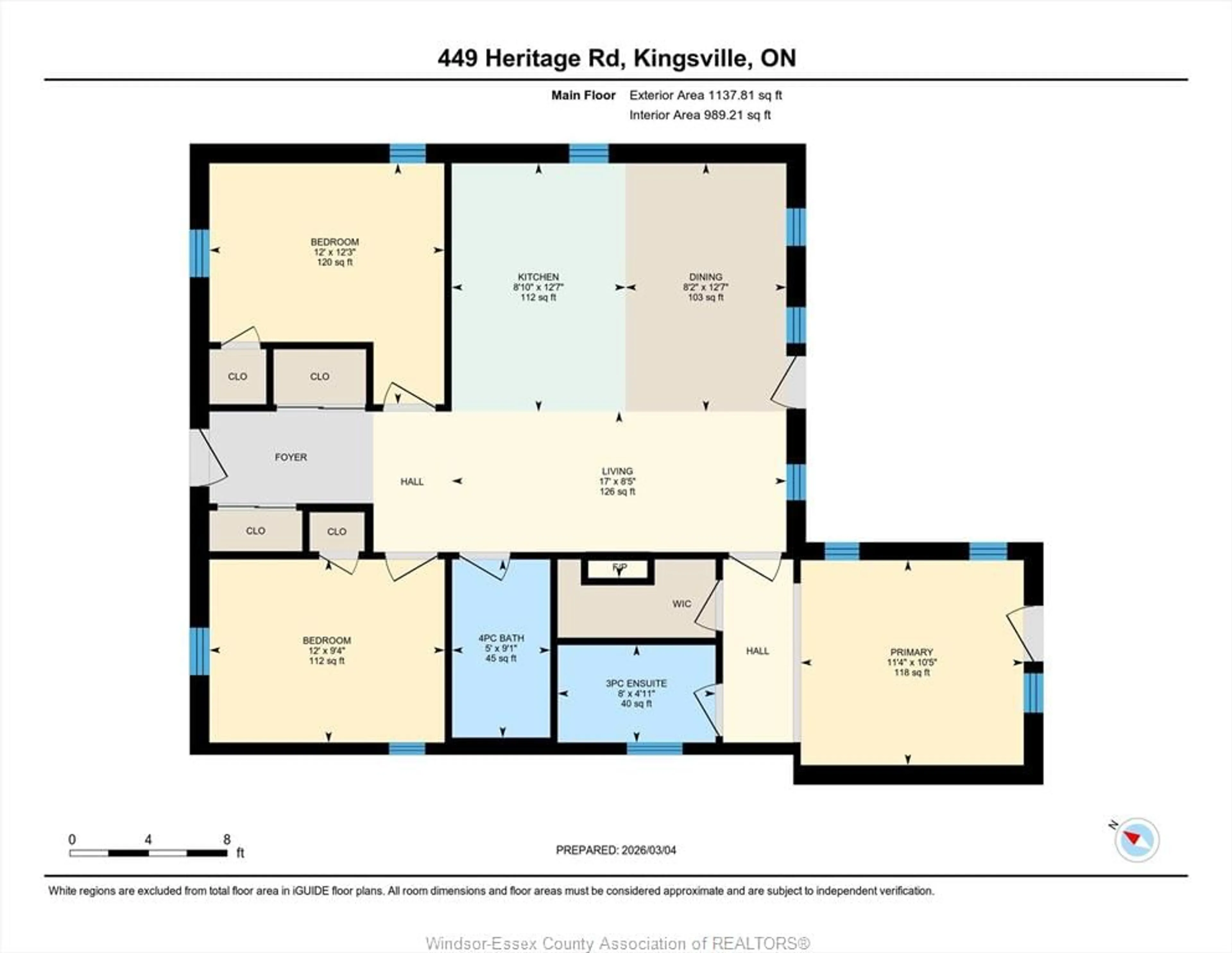 Floor plan for 449 HERITAGE Rd, Kingsville Ontario N9Y 3B6