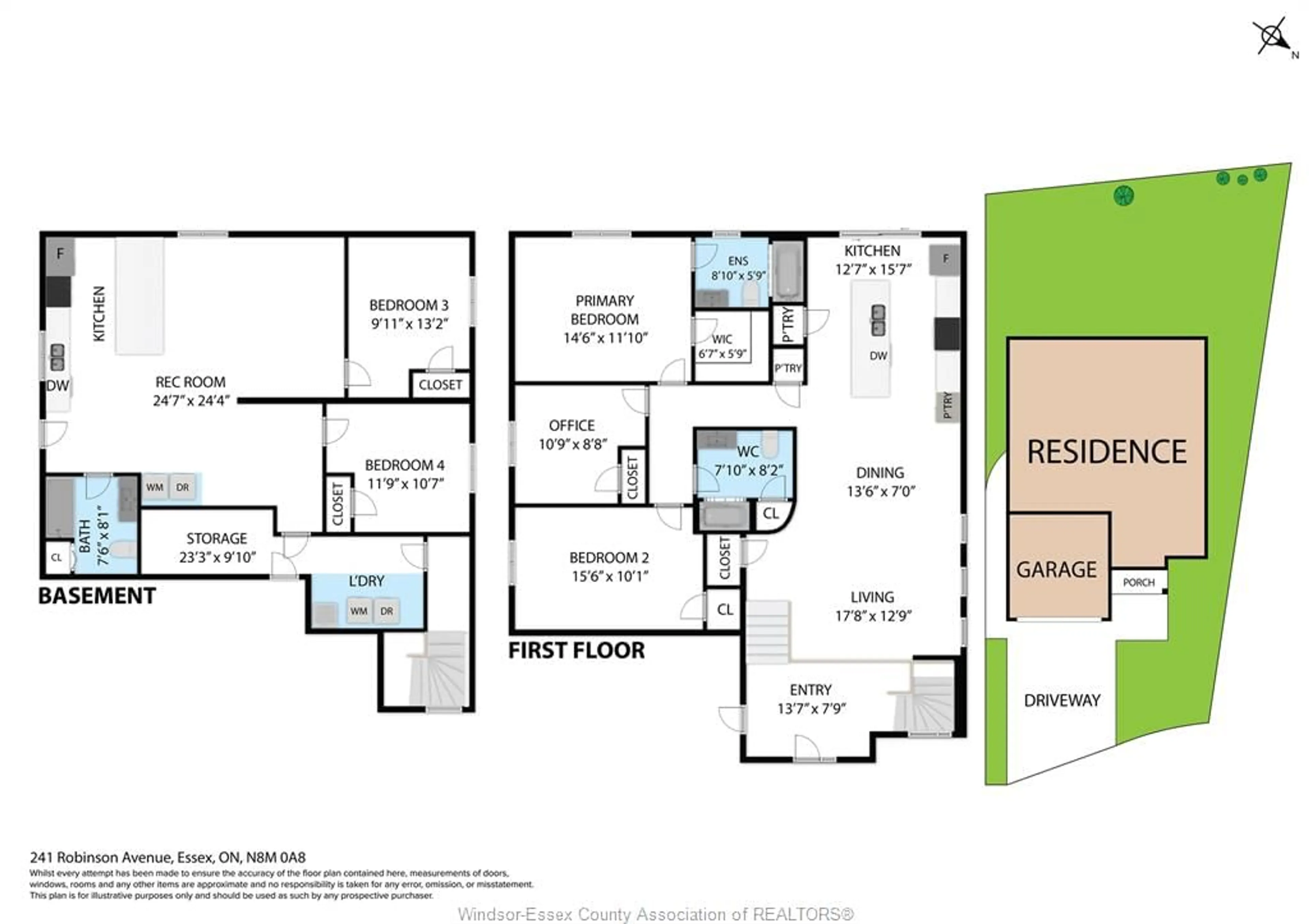 Floor plan for 241 ROBINSON Ave, Essex Ontario N8M 0A8