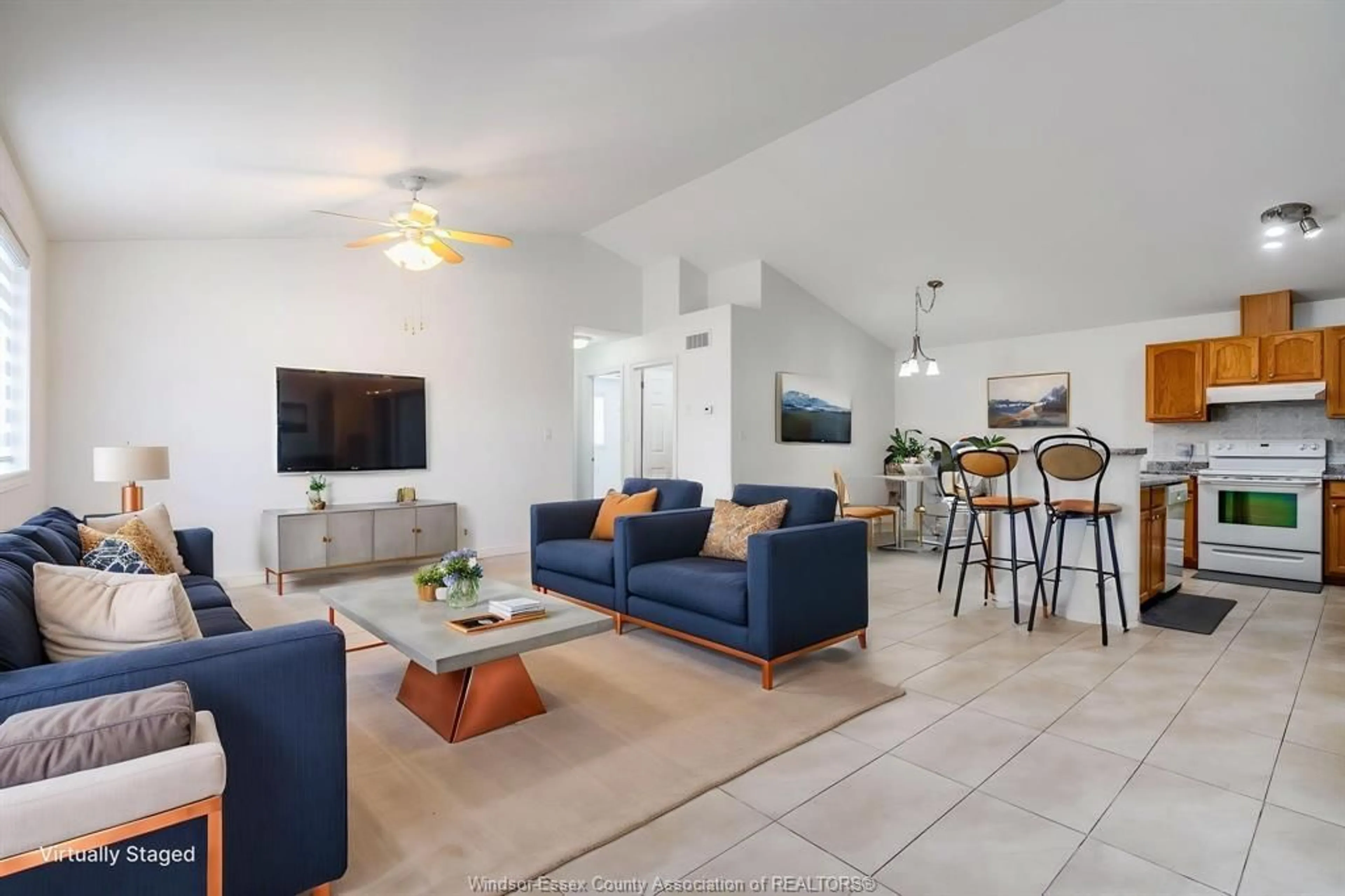 Living room with furniture, ceramic/tile floor for 20 Normandy Ave, Kingsville Ontario N9Y 4B4