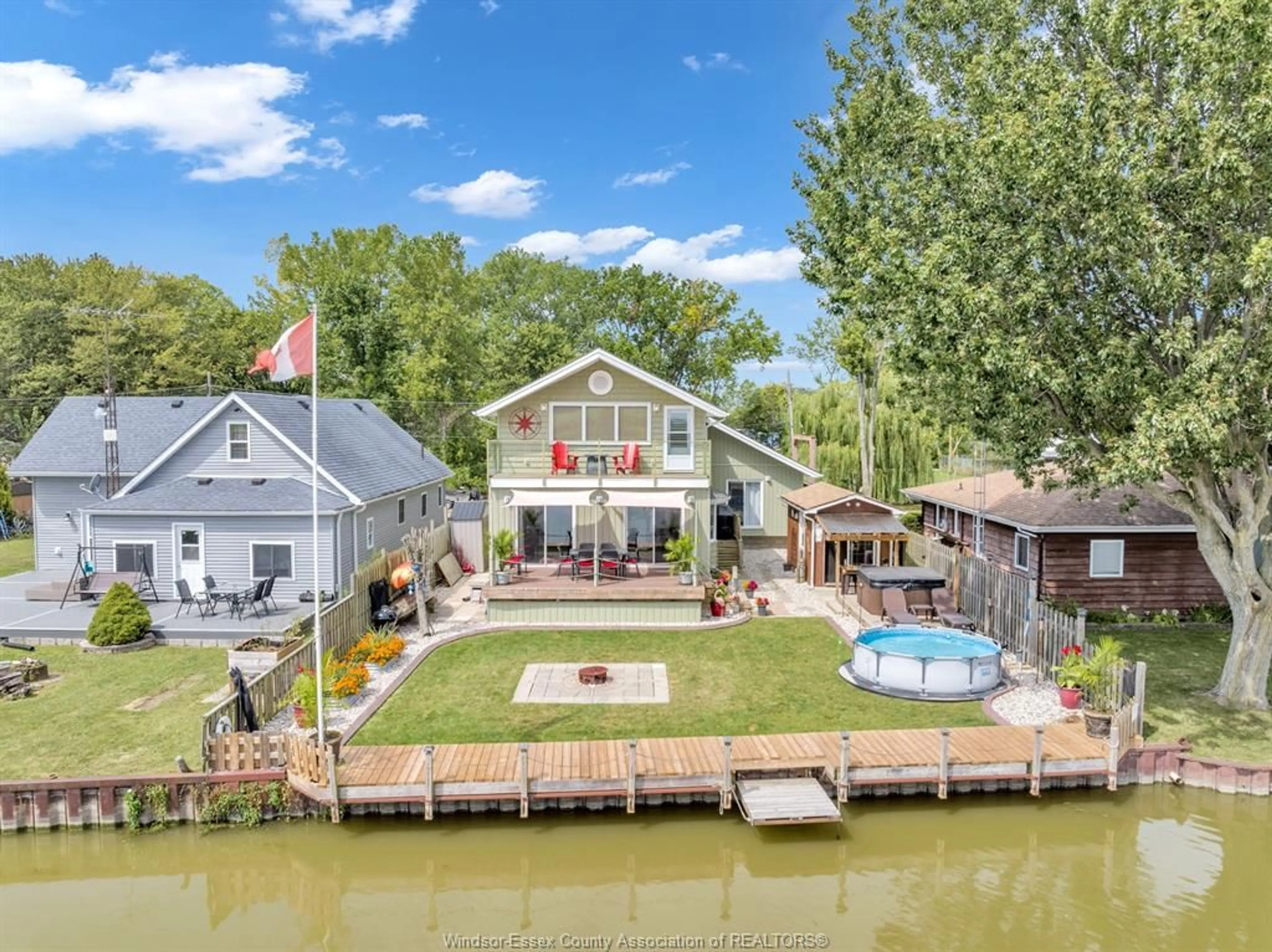 A pic from outside/outdoor area/front of a property/back of a property/a pic from drone, water/lake/river/ocean view for 196 RIVERSIDE Rd, Lakeshore Ontario N0R 1A0