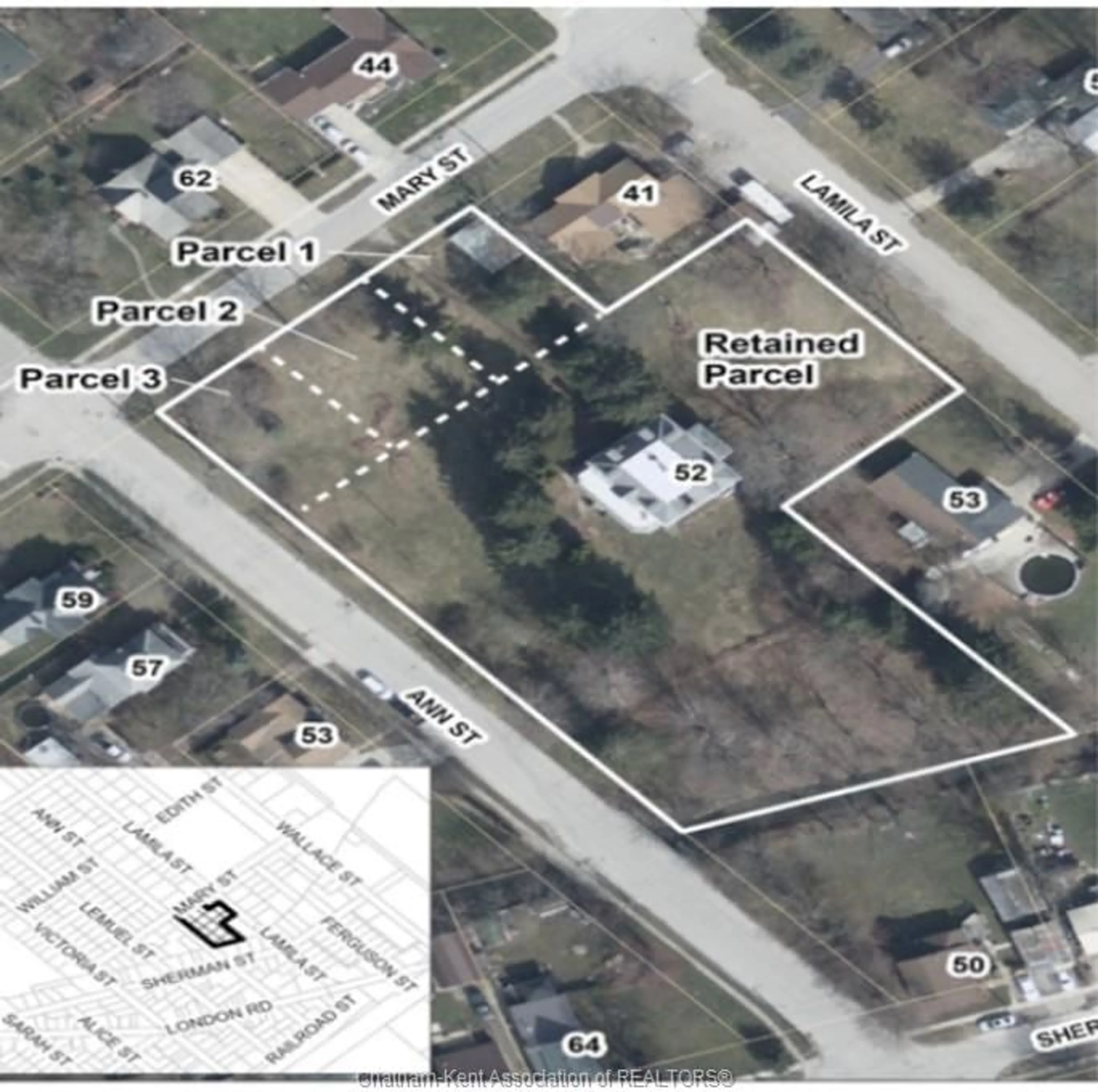 A pic from outside/outdoor area/front of a property/back of a property/a pic from drone, street for 57 MARY St, Thamesville Ontario N0P 2K0