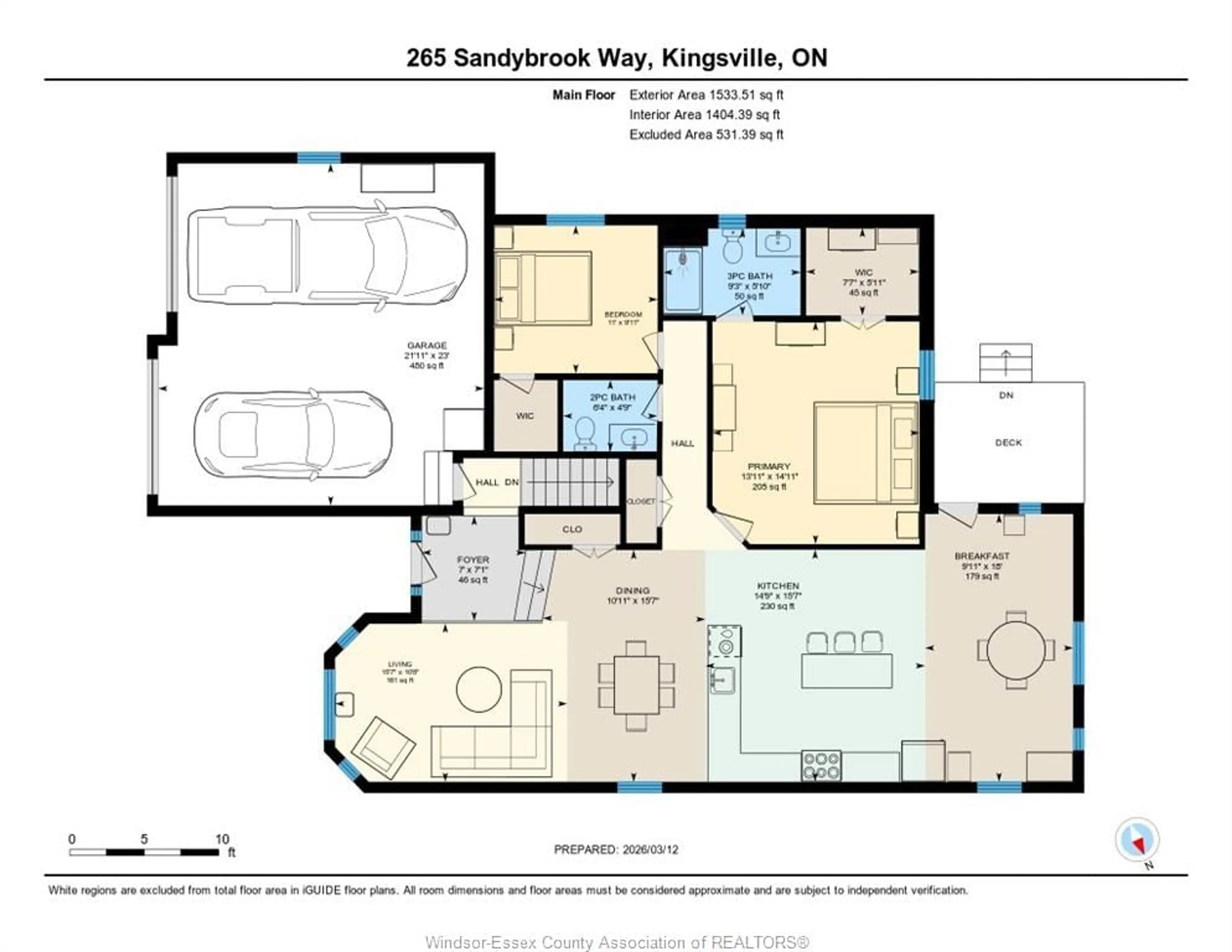 Floor plan for 265 Sandybrook Way, Kingsville Ontario N9Y 0A4
