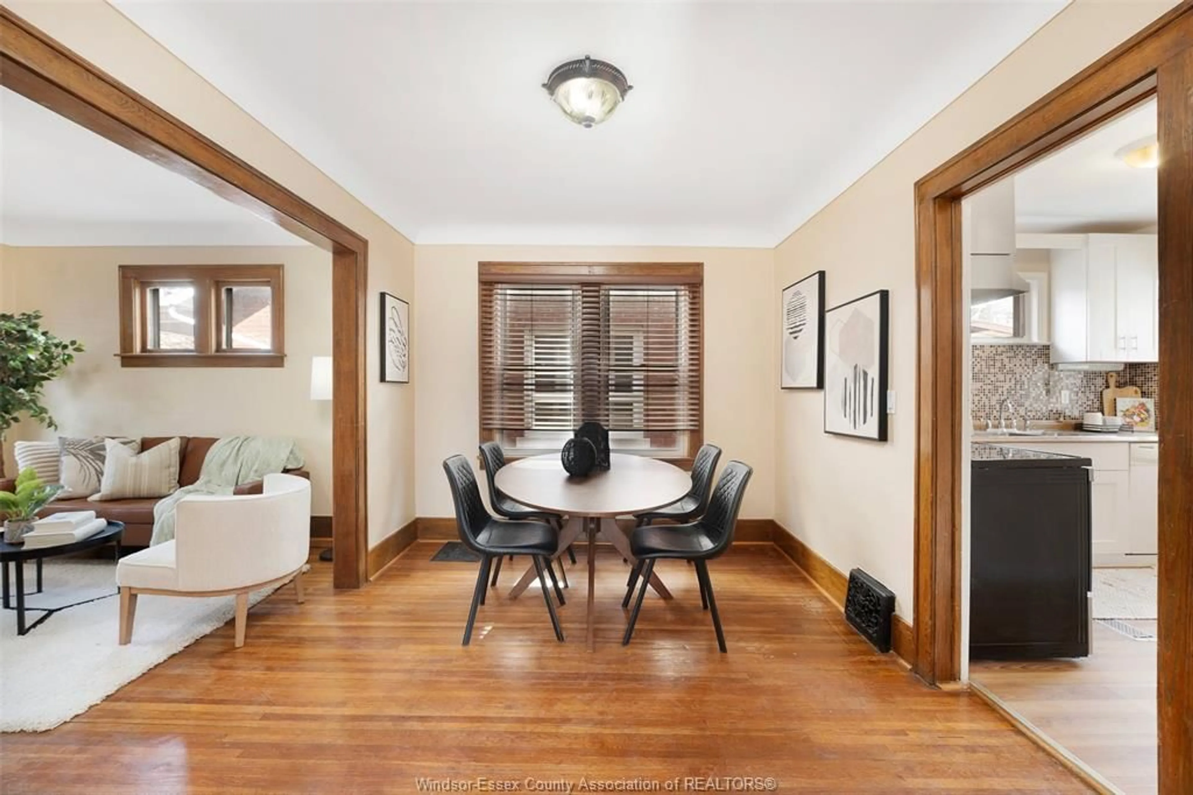 Dining room, wood/laminate floor for 1006 PILLETTE Rd, Windsor Ontario N8Y 3B6