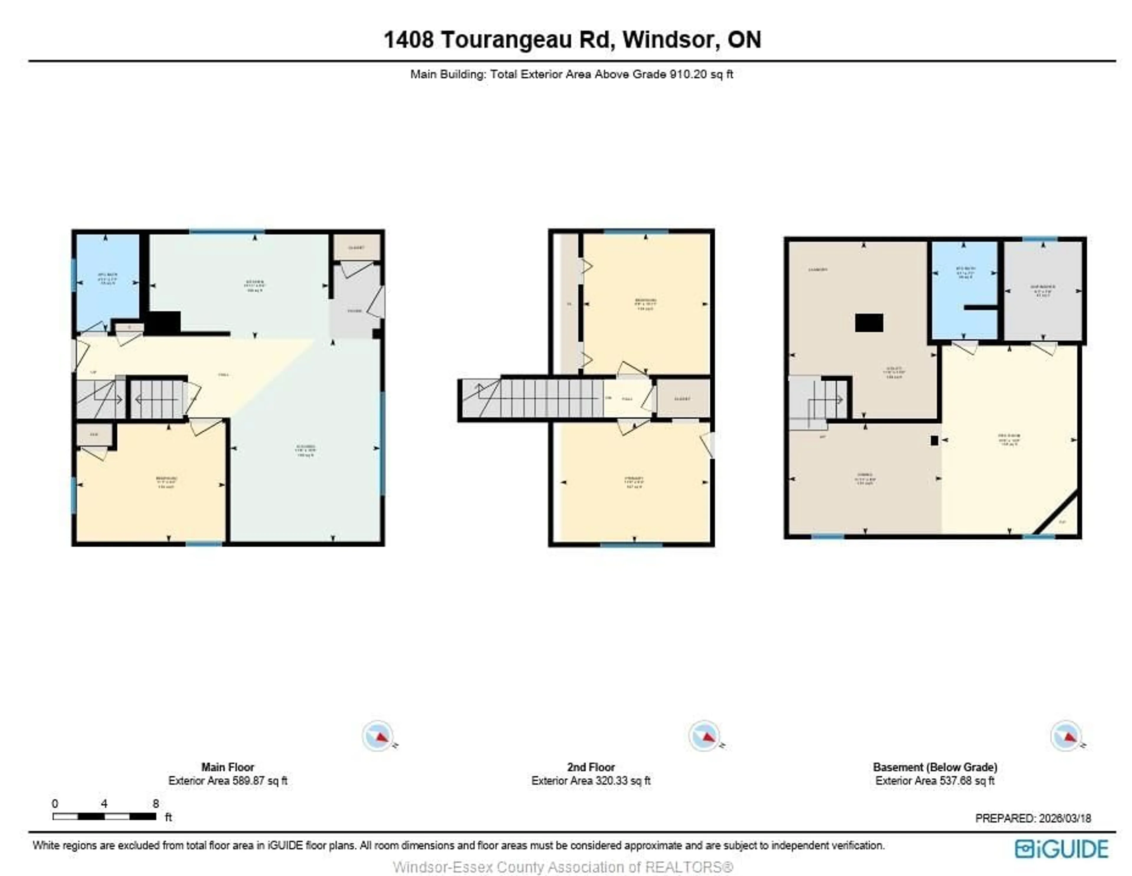 Floor plan for 1408 TOURANGEAU, Windsor Ontario N8Y 4J2