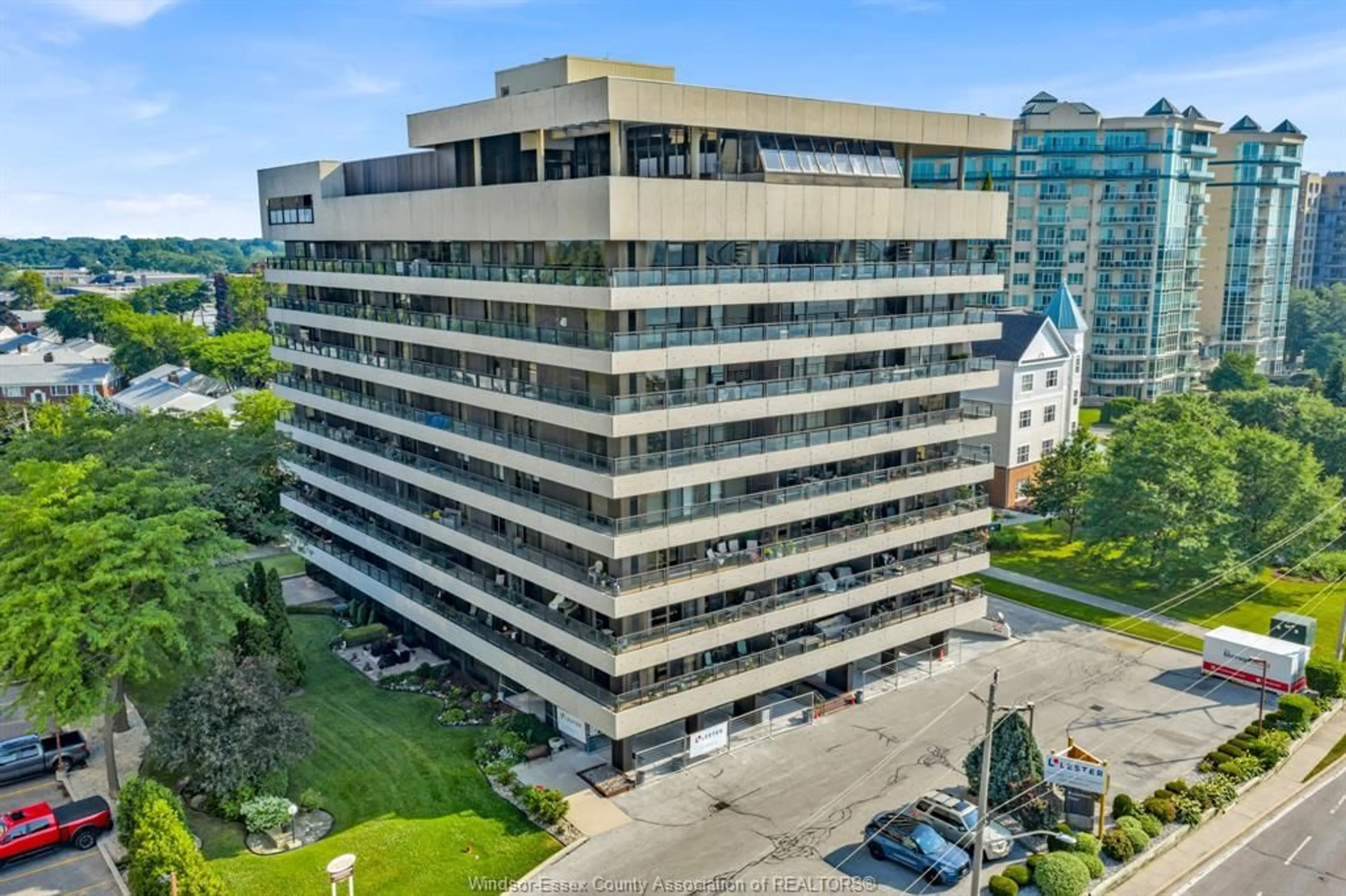 A pic from outside/outdoor area/front of a property/back of a property/a pic from drone, building for 5125 RIVERSIDE Dr #202, Windsor Ontario N8S 4L8