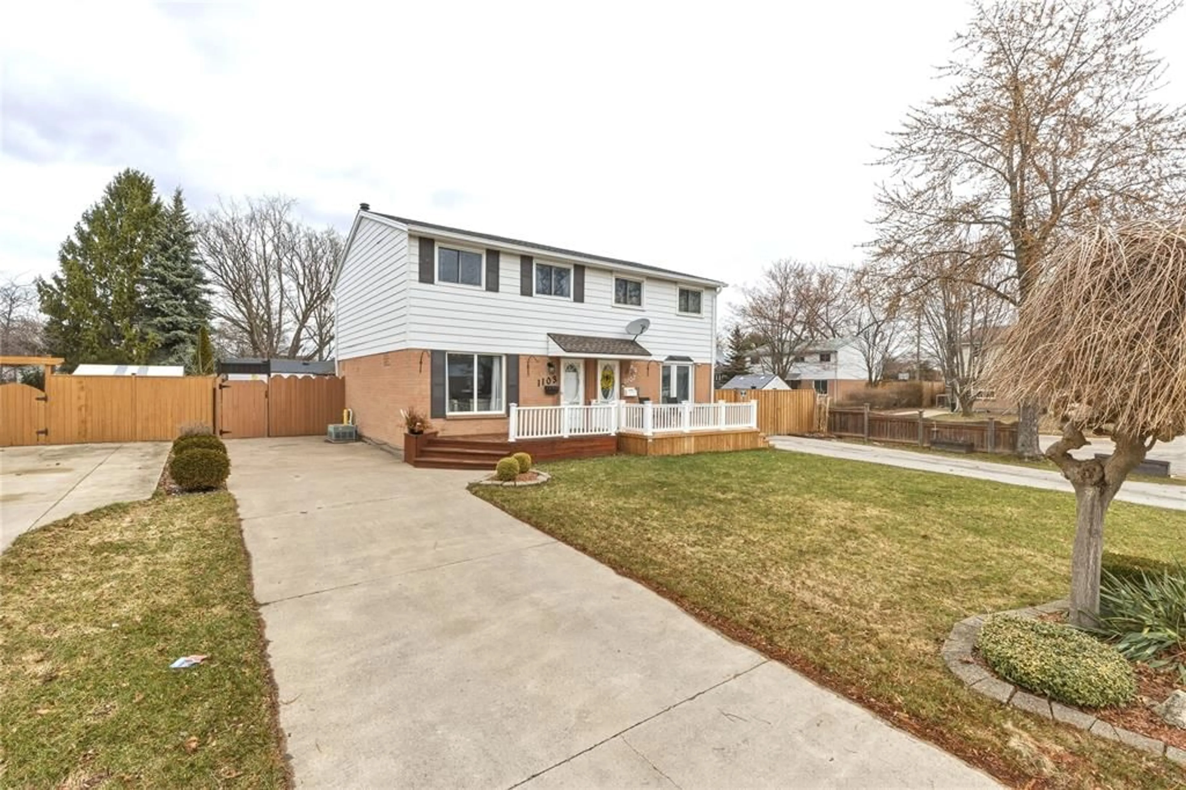 Home with brick exterior material, street for 1103 CARDIFF Crt, Sarnia Ontario N7S 4B6