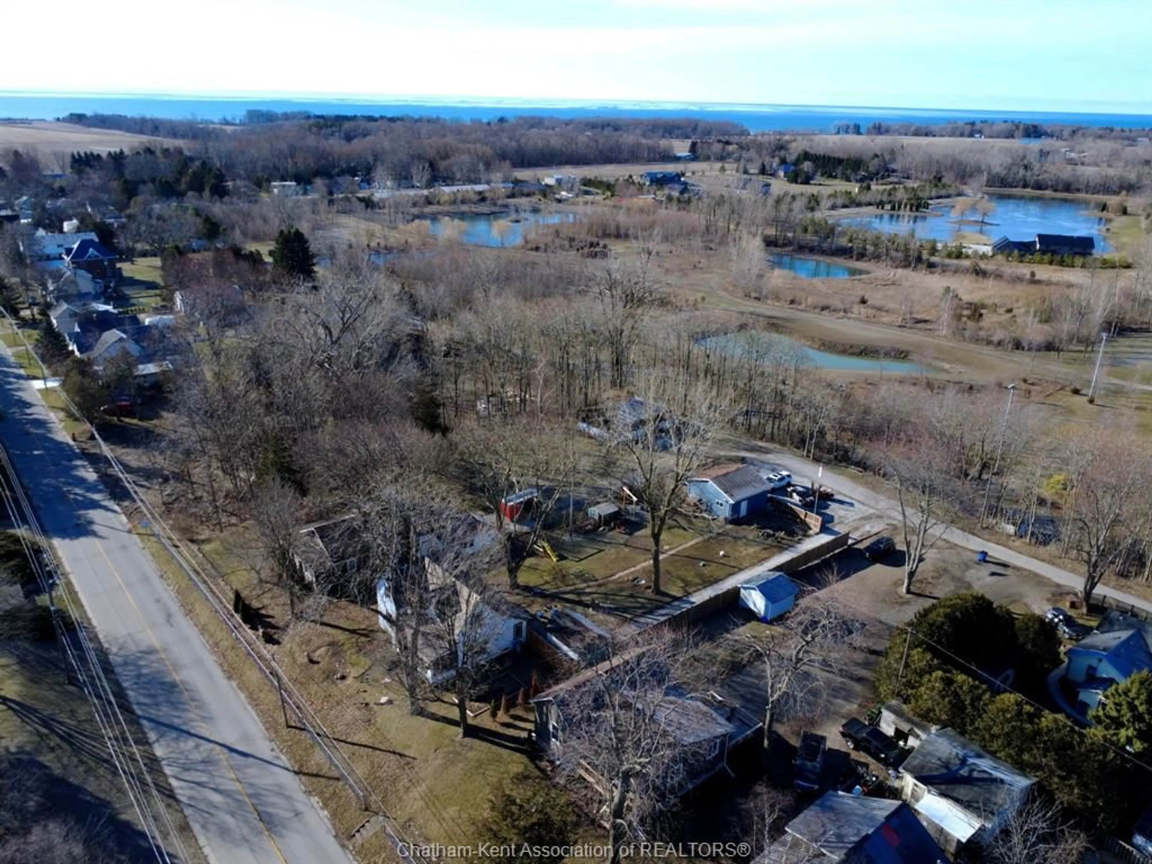 A pic from outside/outdoor area/front of a property/back of a property/a pic from drone, water/lake/river/ocean view for 8568 Nancy St, Cedar Springs Ontario N0P 1E0