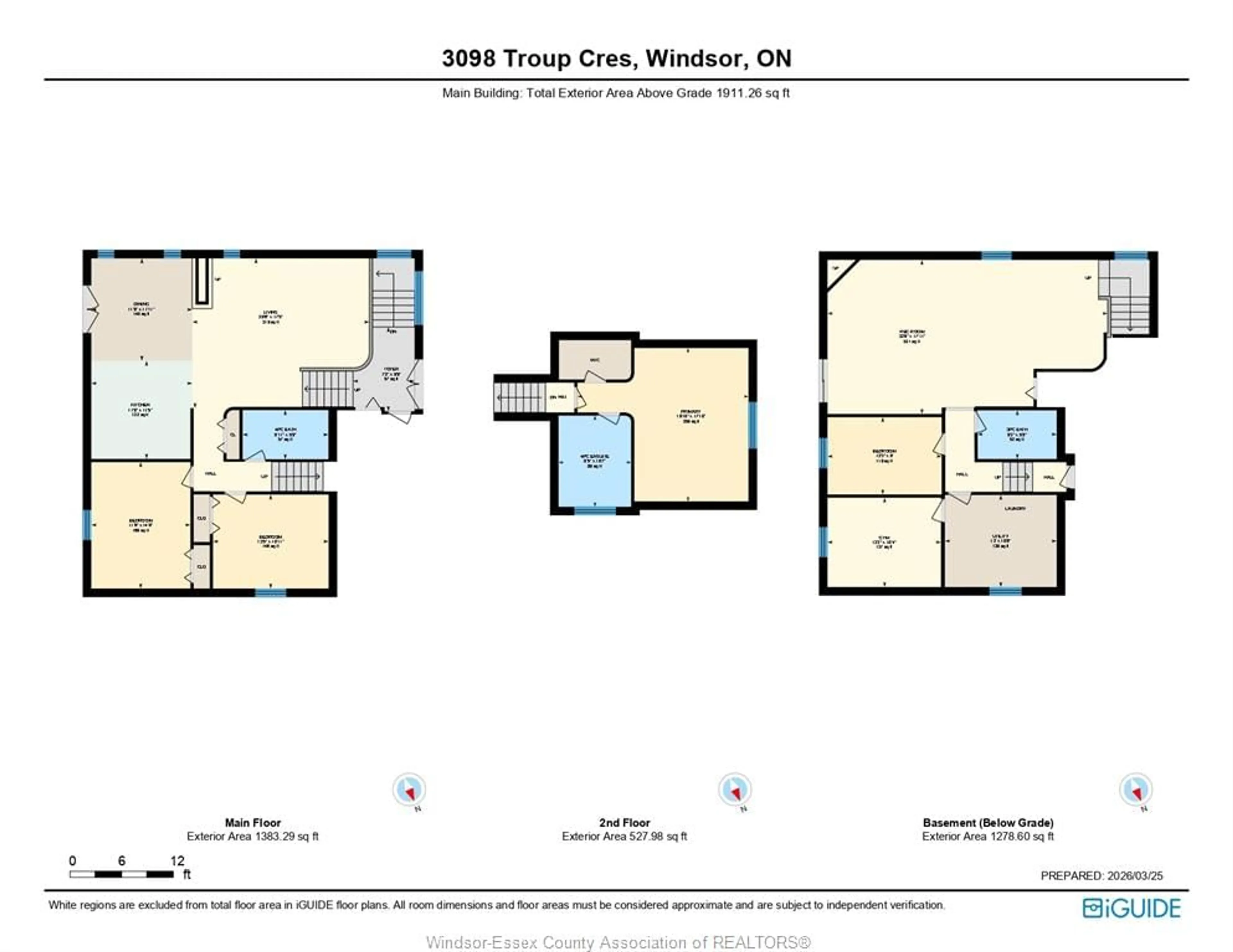Floor plan for 3098 Troup Cres, Windsor Ontario N8R 0A3