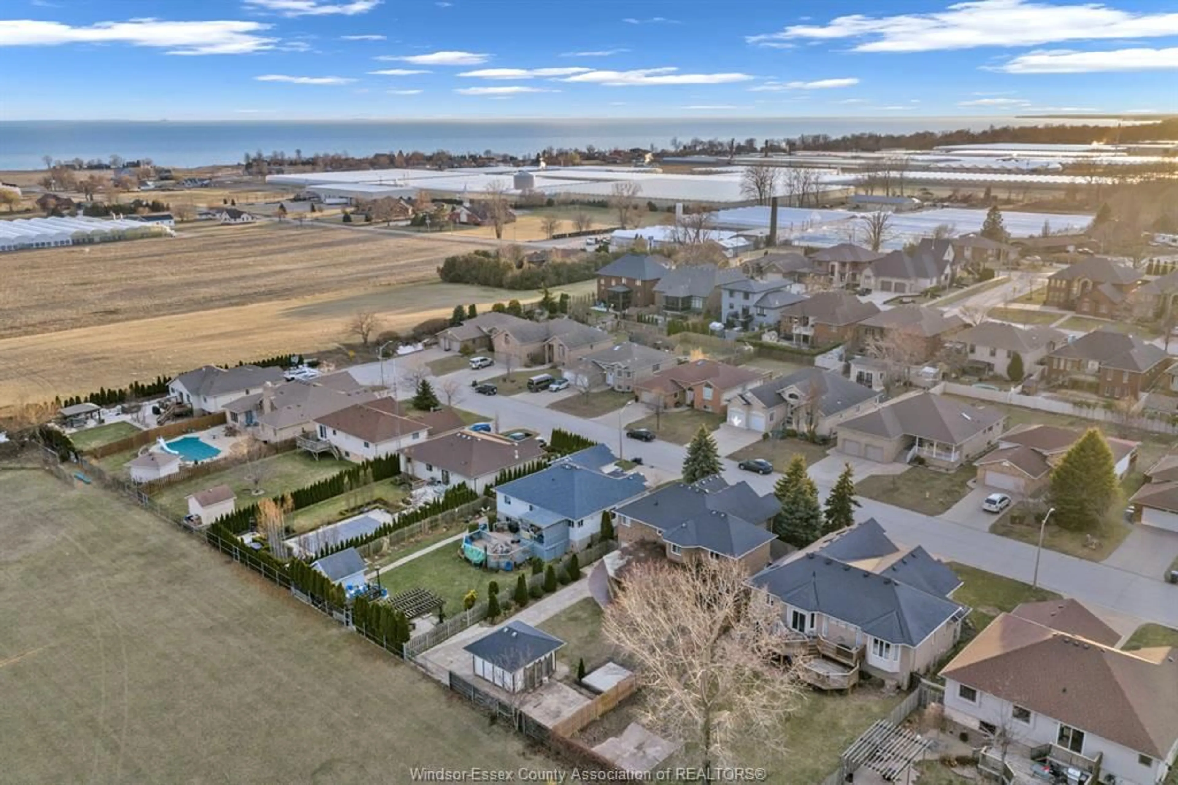 A pic from outside/outdoor area/front of a property/back of a property/a pic from drone, water/lake/river/ocean view for 6 MARIE Cres, Leamington Ontario N8H 5J2
