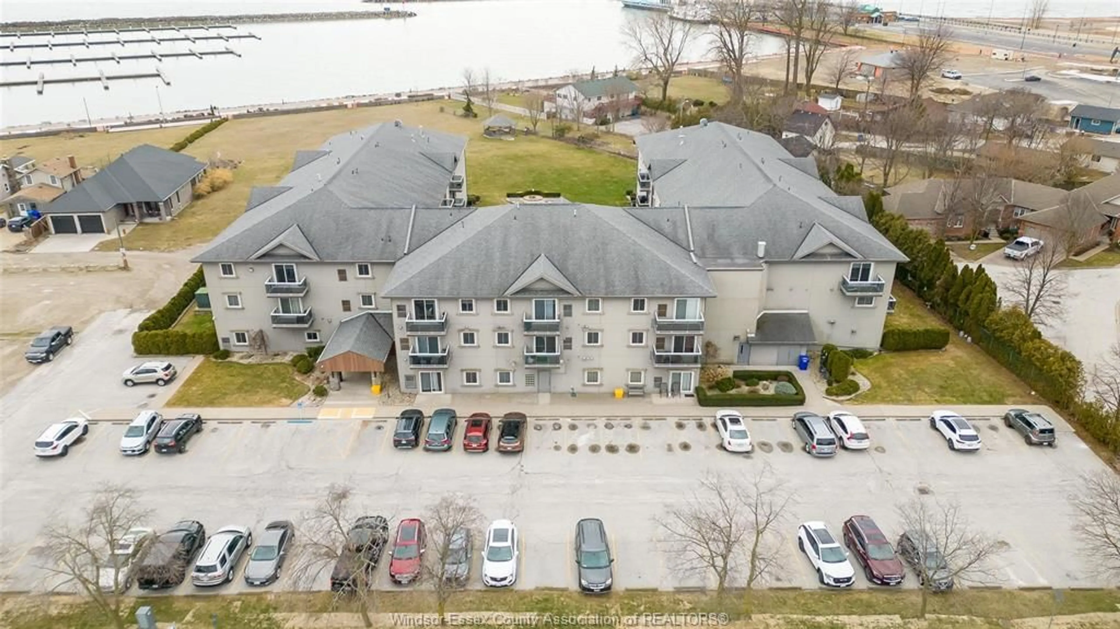 A pic from outside/outdoor area/front of a property/back of a property/a pic from drone, water/lake/river/ocean view for 44 ROBSON RD #216, Leamington Ontario N8H 5E4