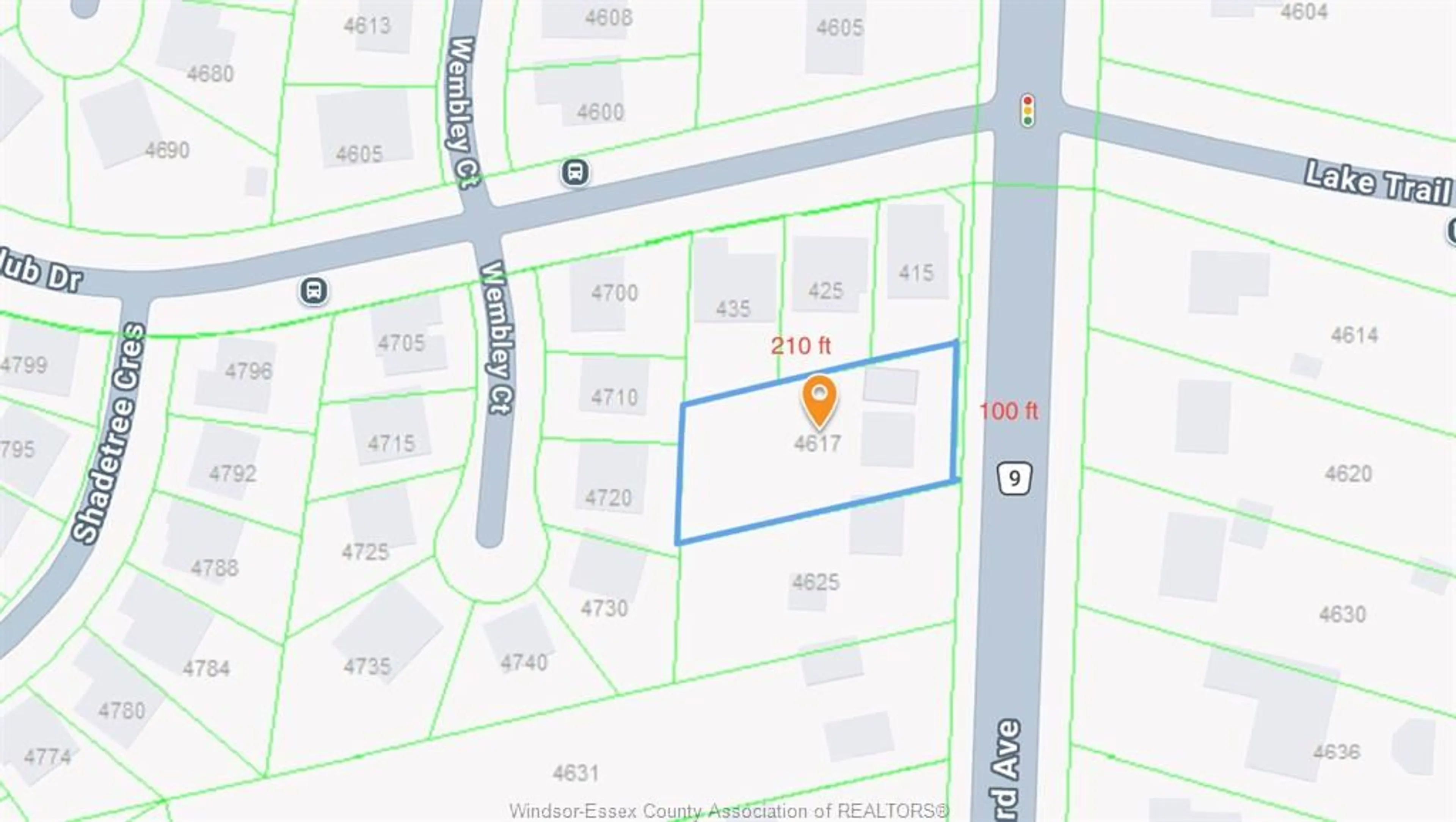 Picture of a map for 4617 - 4619 Howard Ave, Windsor Ontario N9G 1P8