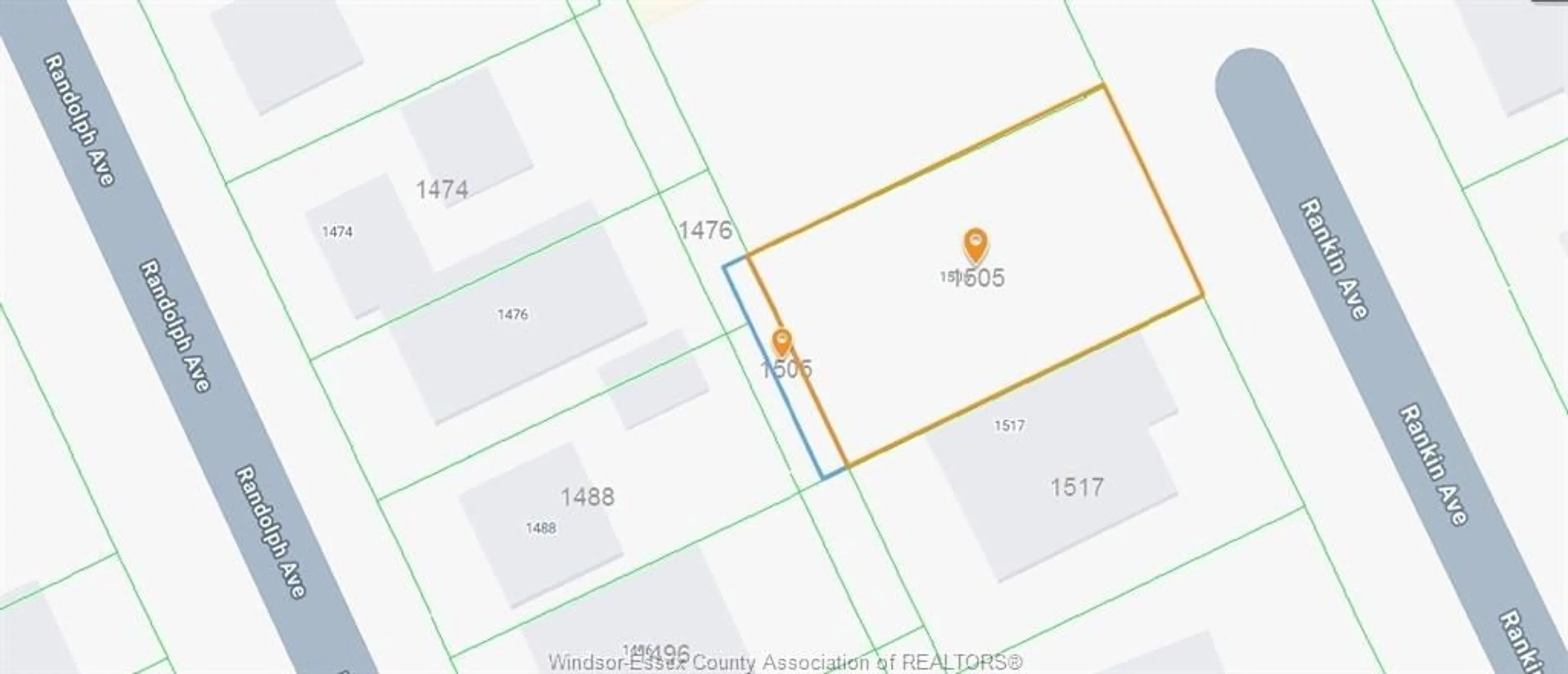 Picture of a map for 1505 RANKIN Ave, Windsor Ontario N9B 3V2