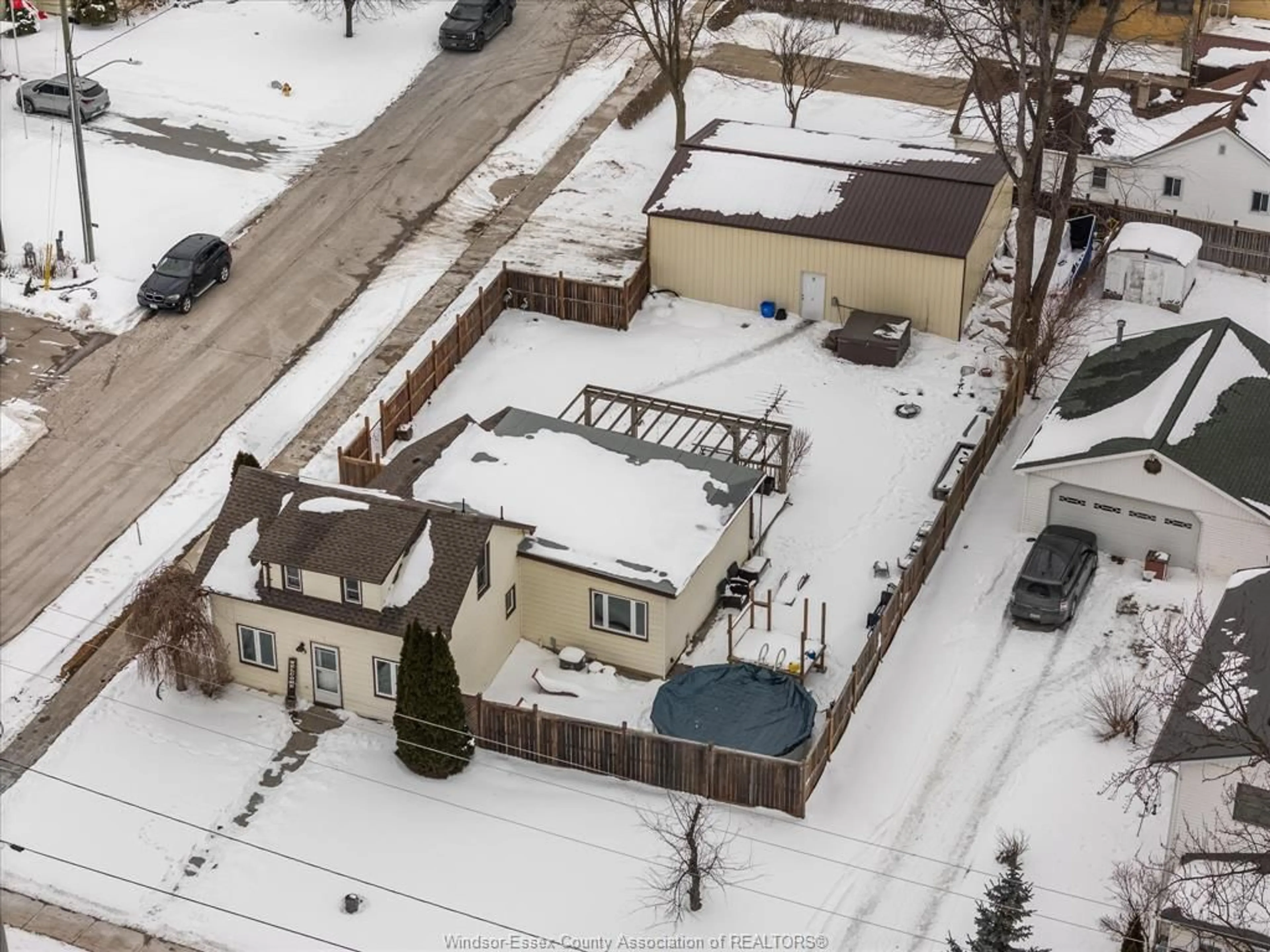 A pic from outside/outdoor area/front of a property/back of a property/a pic from drone, street for 119 County Road 27, Cottam Ontario N0R 1B0