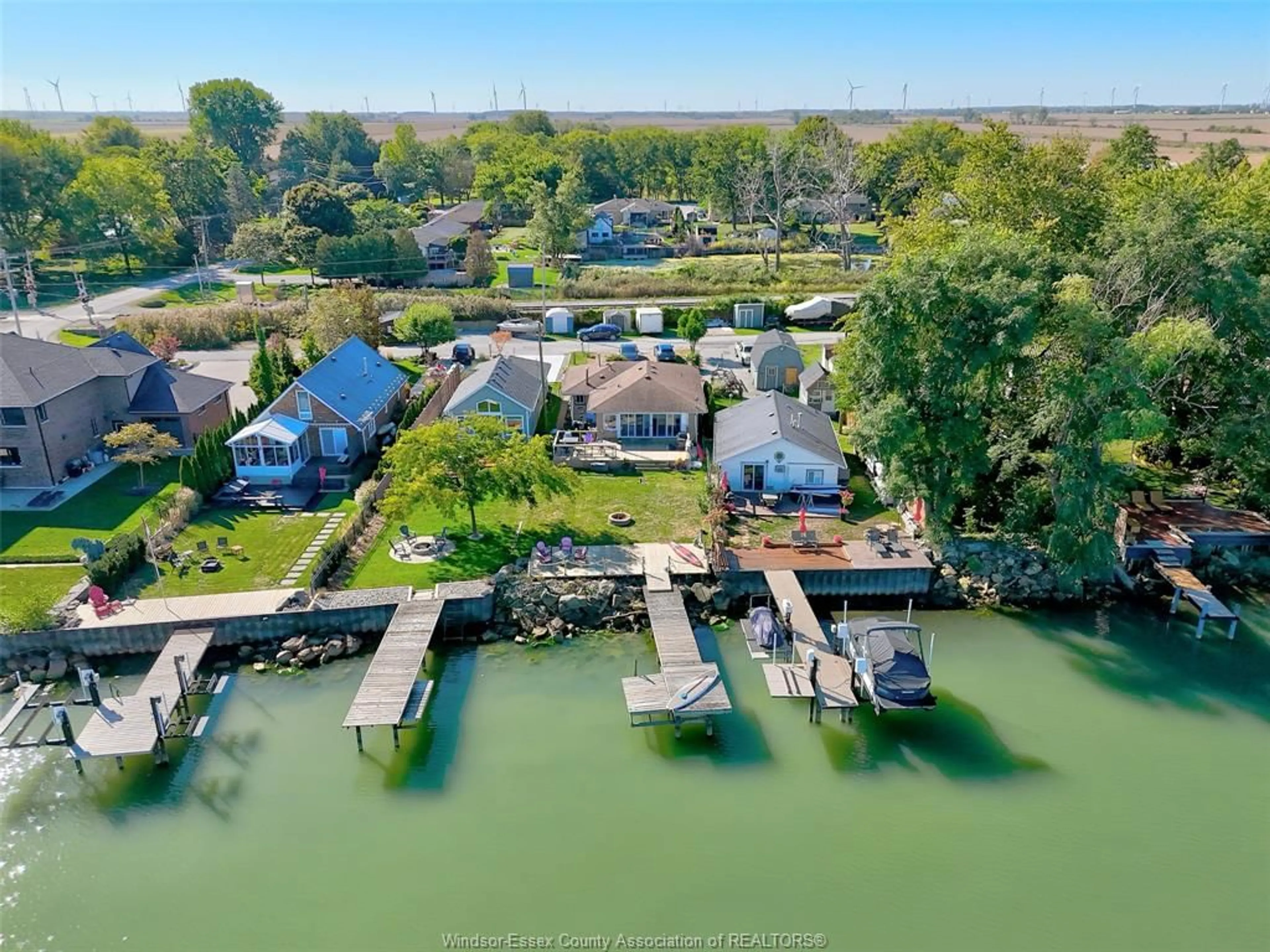 A pic from outside/outdoor area/front of a property/back of a property/a pic from drone, water/lake/river/ocean view for 591 ROSS BEACH, Belle River Ontario N8L 1J6