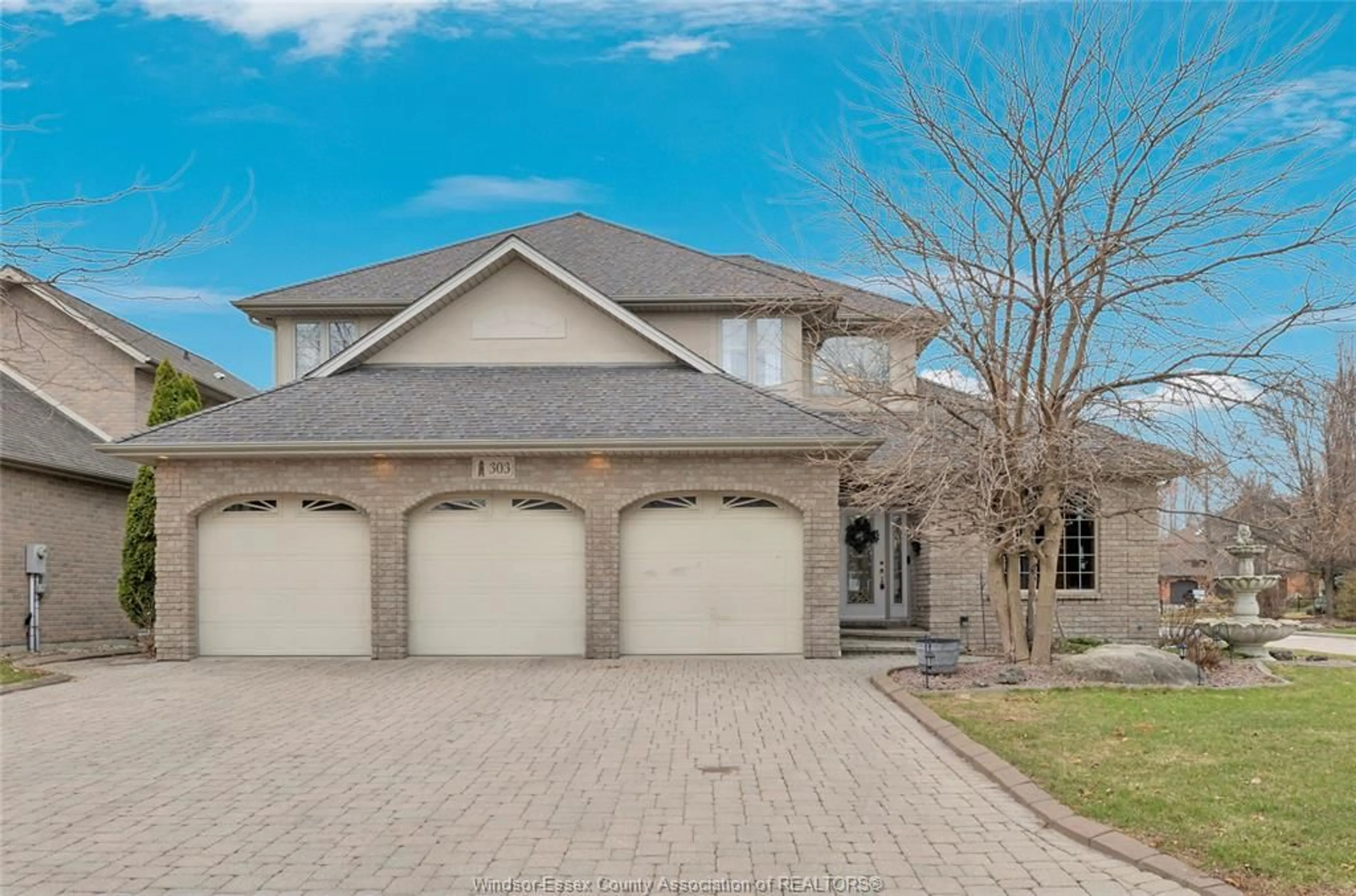 Home with brick exterior material, street for 303 SHOREVIEW Cir, Windsor Ontario N8P 1M7