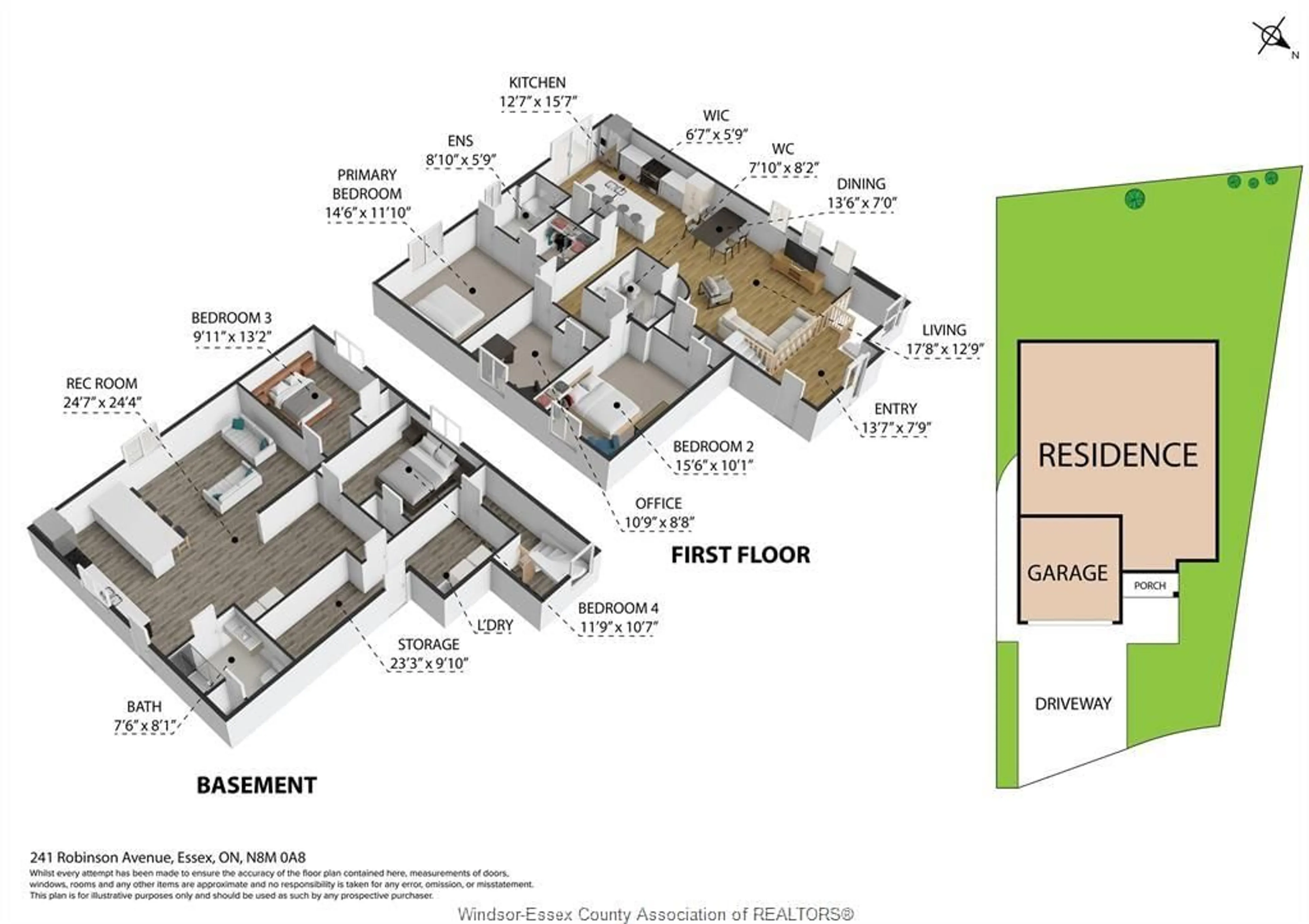 Floor plan for 241 ROBINSON Ave, Essex Ontario N8M 0A8