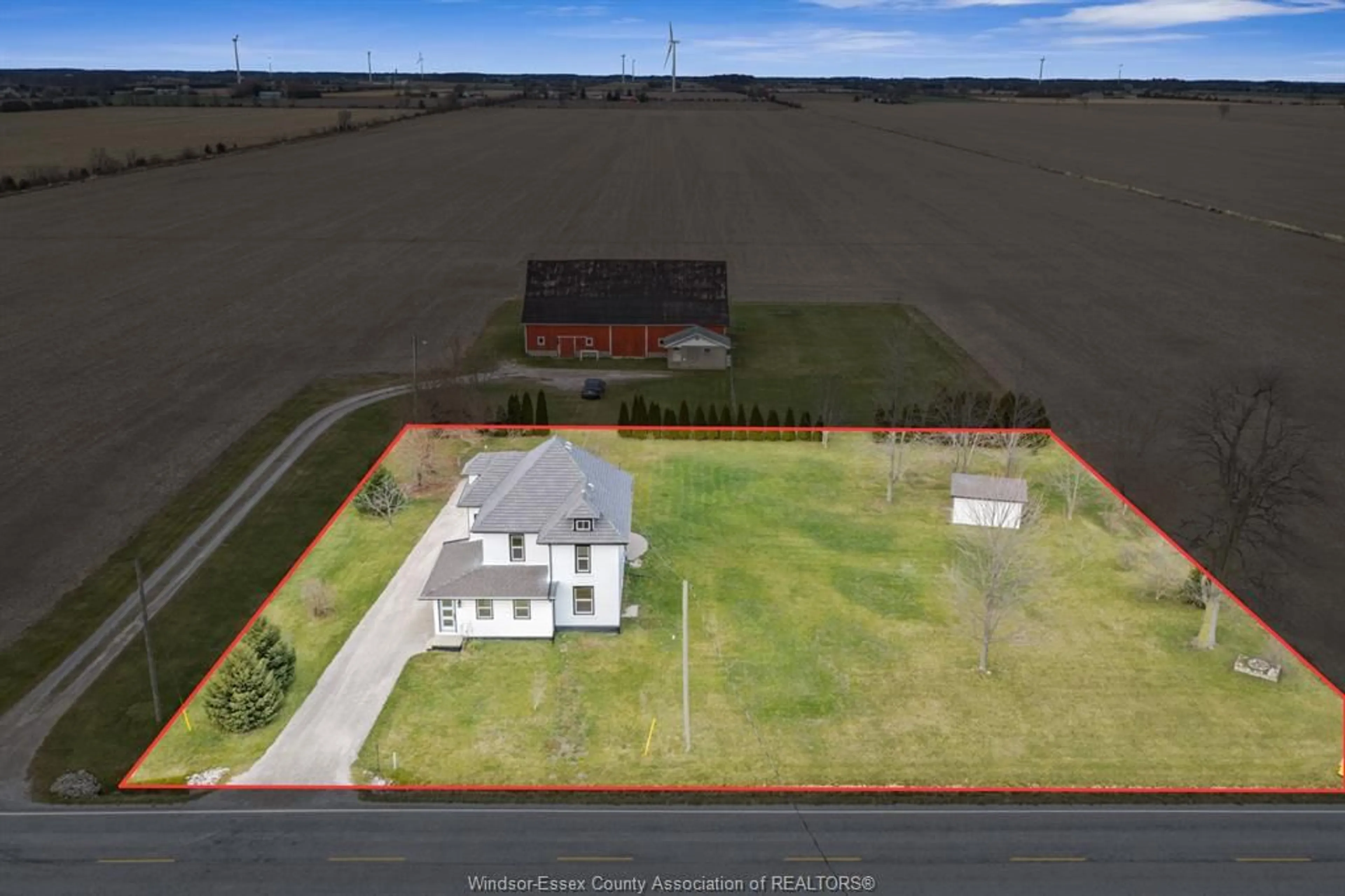 A pic from outside/outdoor area/front of a property/back of a property/a pic from drone, building for 27 Road 7, Kingsville Ontario N0P 2G0