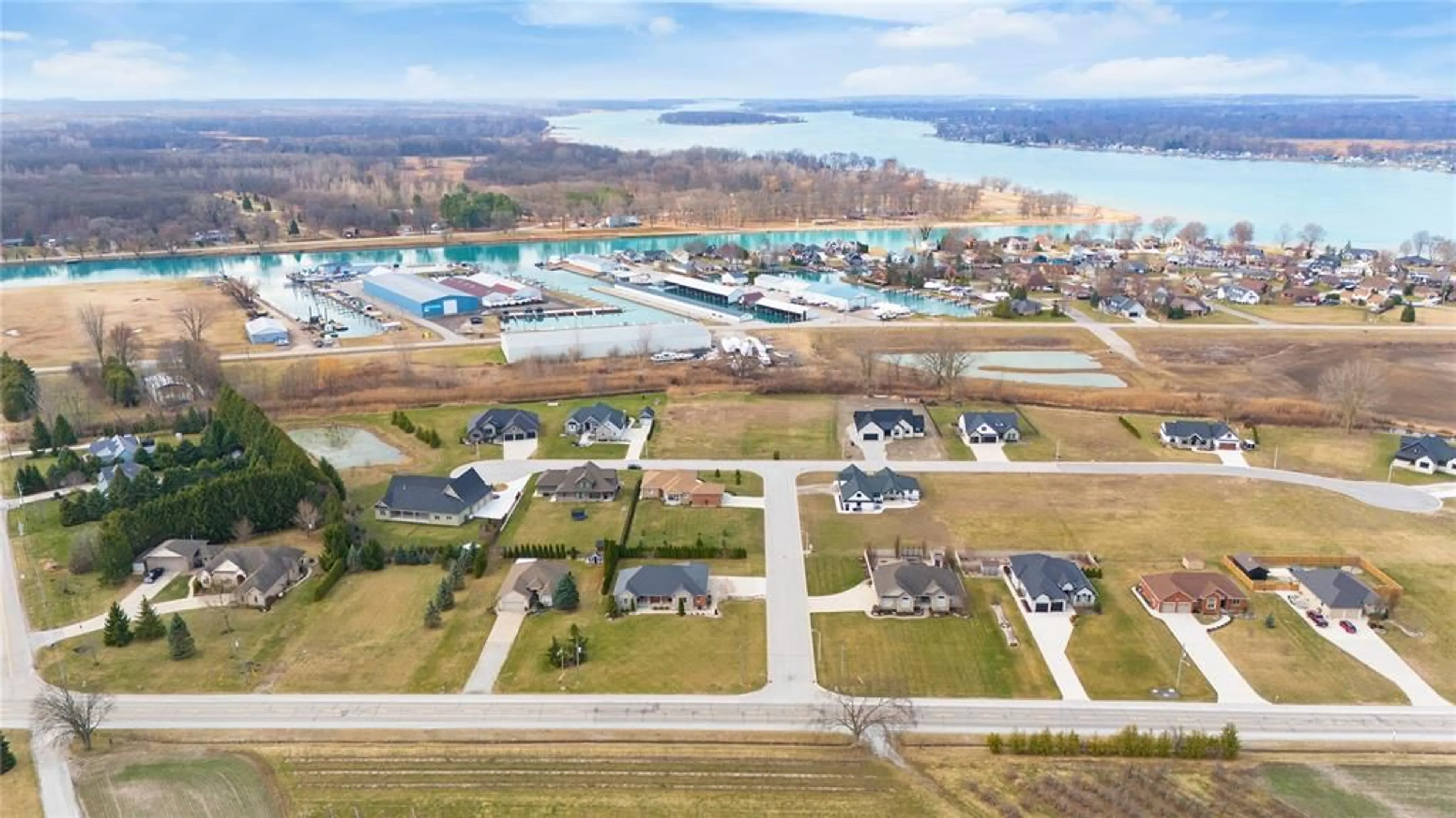 A pic from outside/outdoor area/front of a property/back of a property/a pic from drone, water/lake/river/ocean view for 22 TYLER Dr, Port Lambton Ontario N0P 1B0