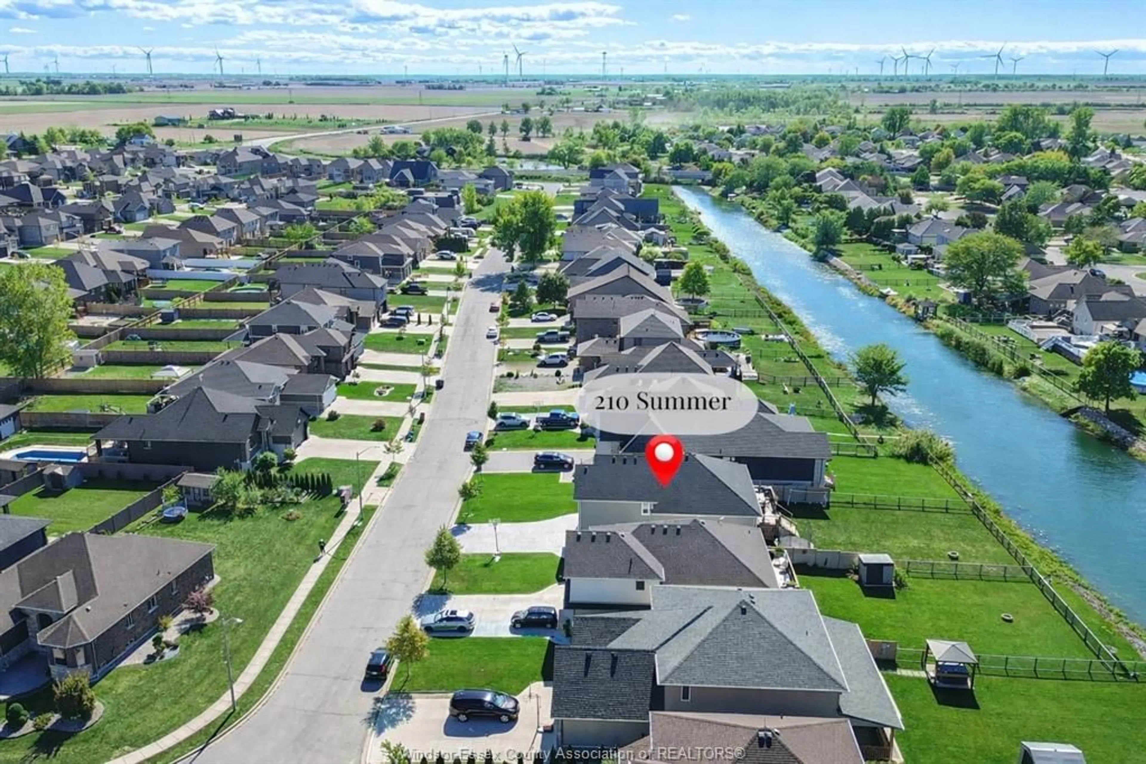 A pic from outside/outdoor area/front of a property/back of a property/a pic from drone, water/lake/river/ocean view for 210 SUMMER, Belle River Ontario N0R 1A0