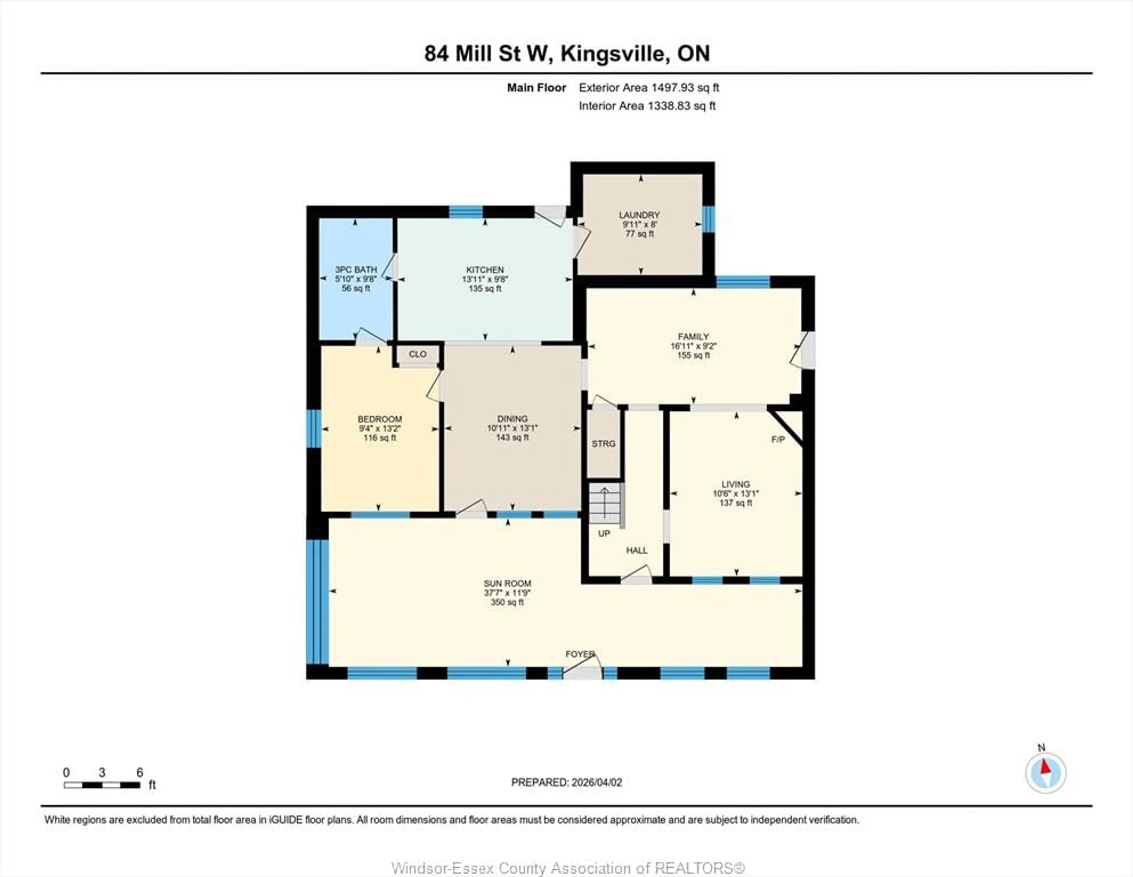 Floor plan for 84 MILL, Kingsville Ontario N9Y 1W2