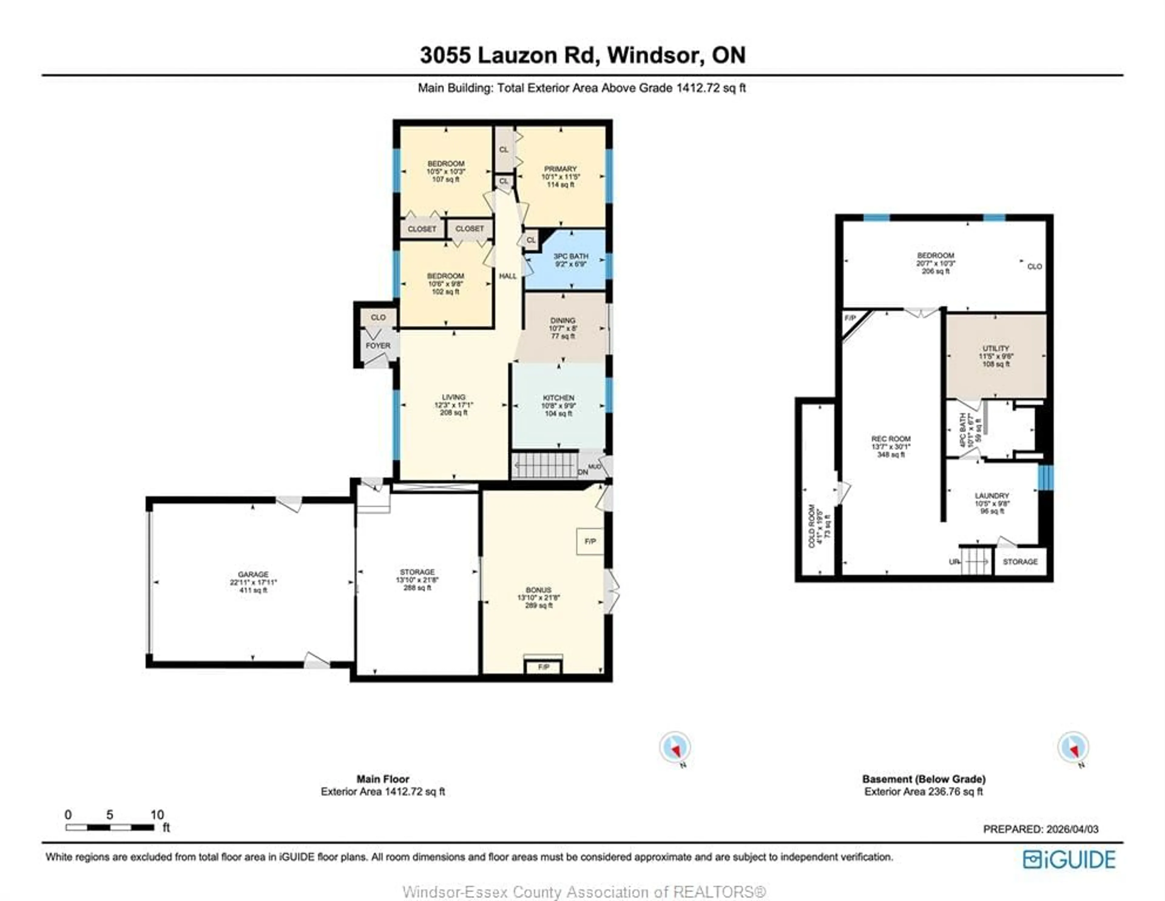 Floor plan for 3055 LAUZON Rd, Windsor Ontario N8T 2Z7