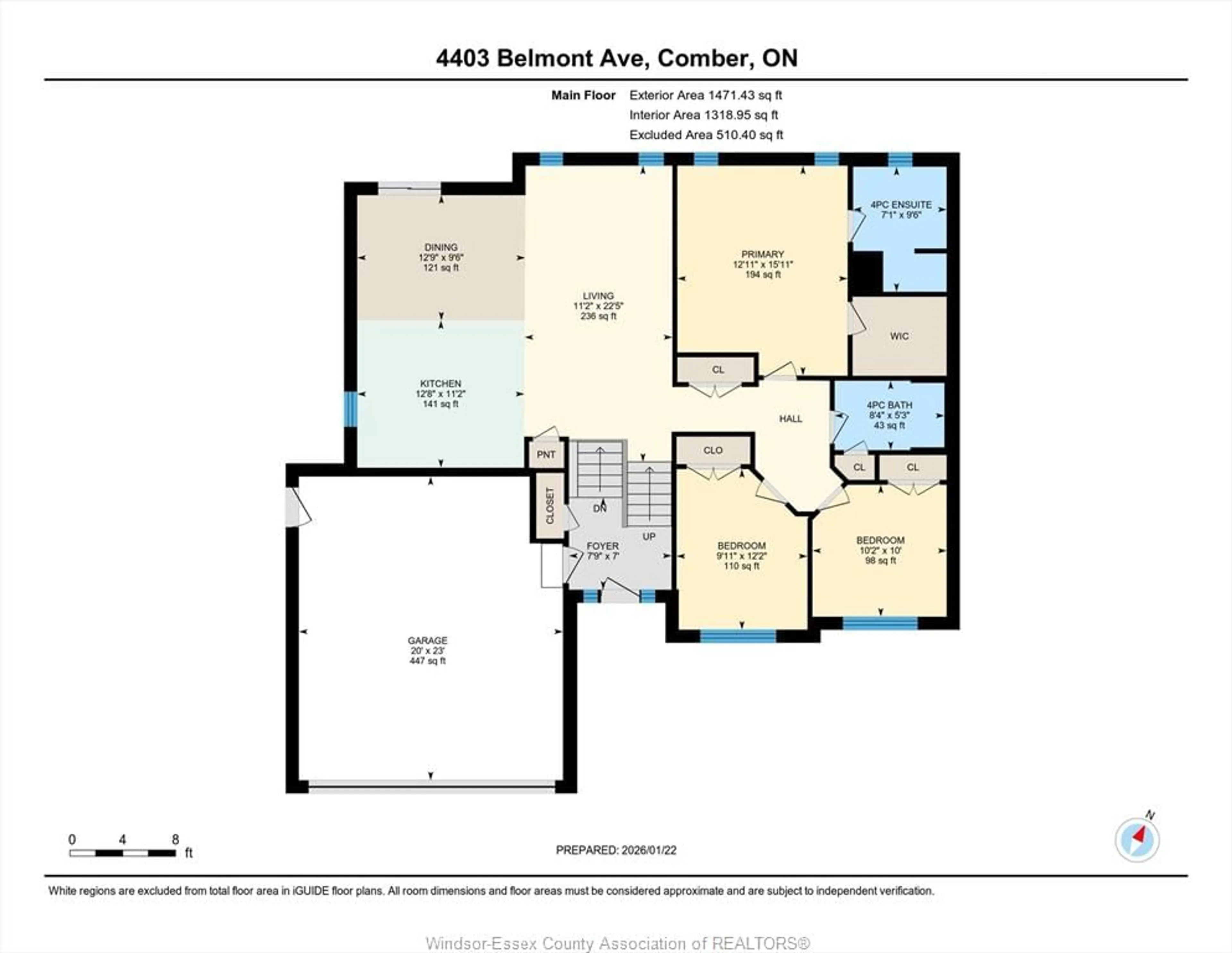 Floor plan for 4403 Belmont Ave, Comber Ontario N0P 1J0