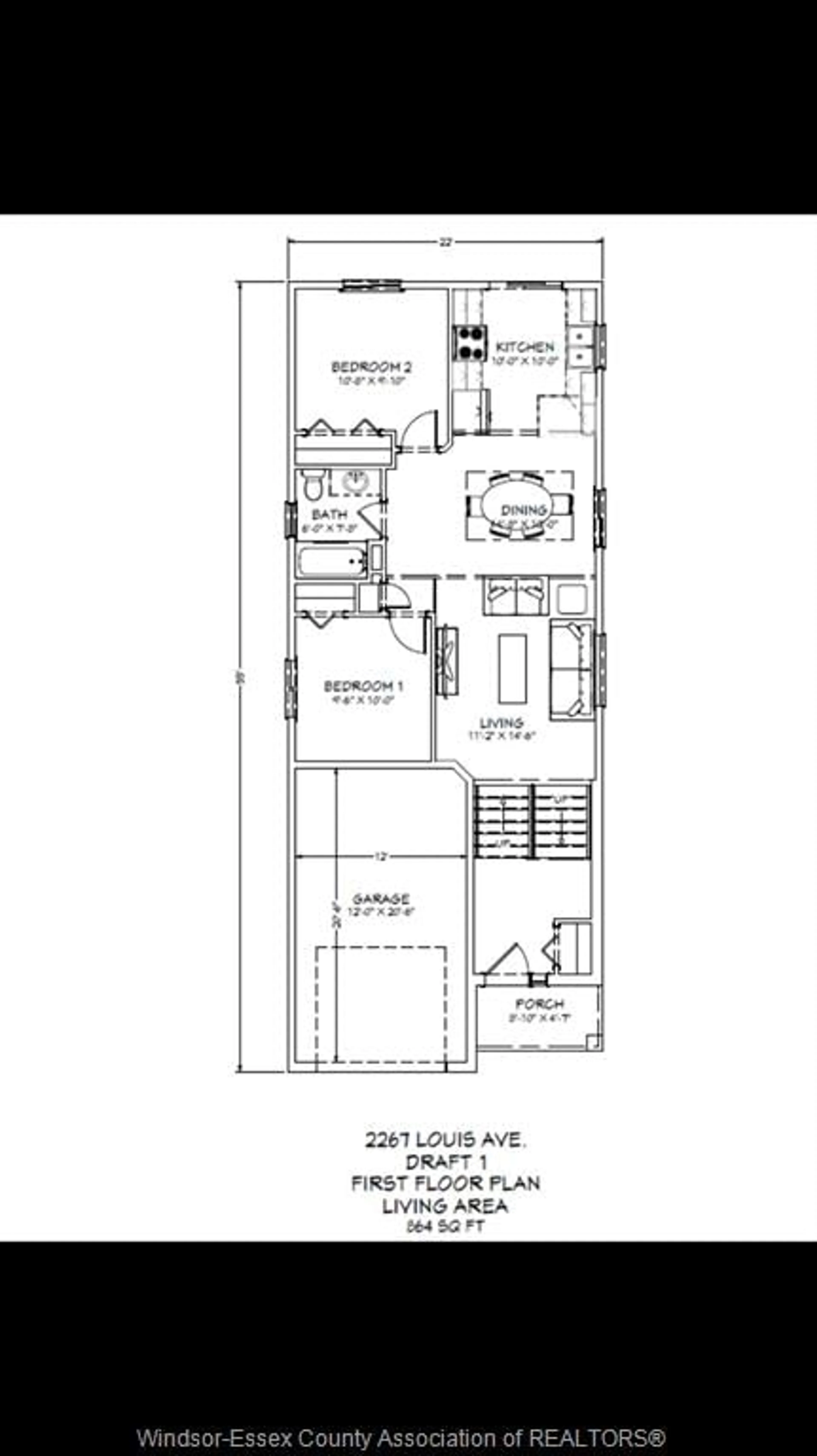 Floor plan for 2264 LOUIS Ave, Windsor Ontario N8X 4C2