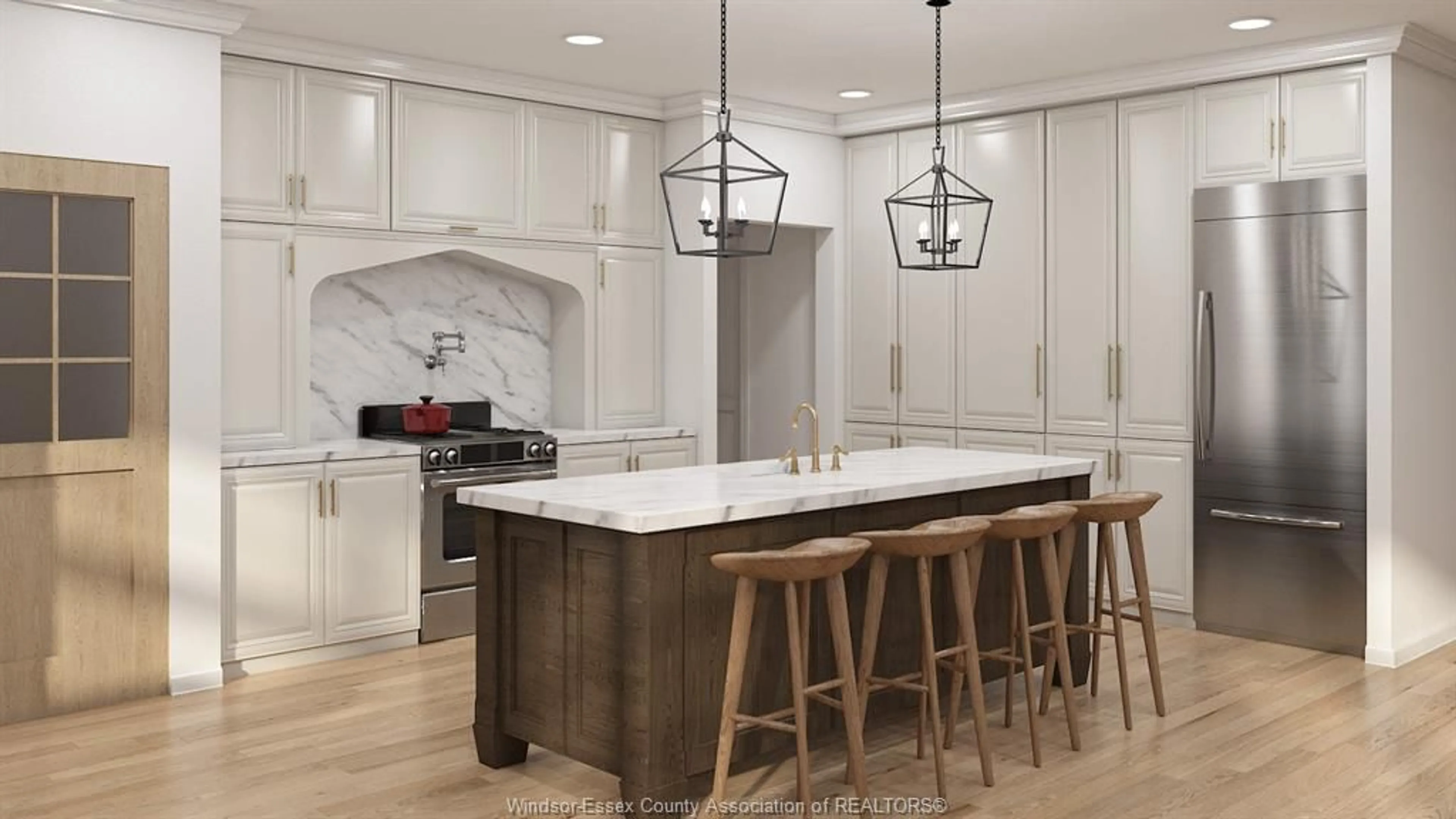 Open concept kitchen, ceramic/tile floor for 3505 OKE St, LaSalle Ontario N9J 0E5