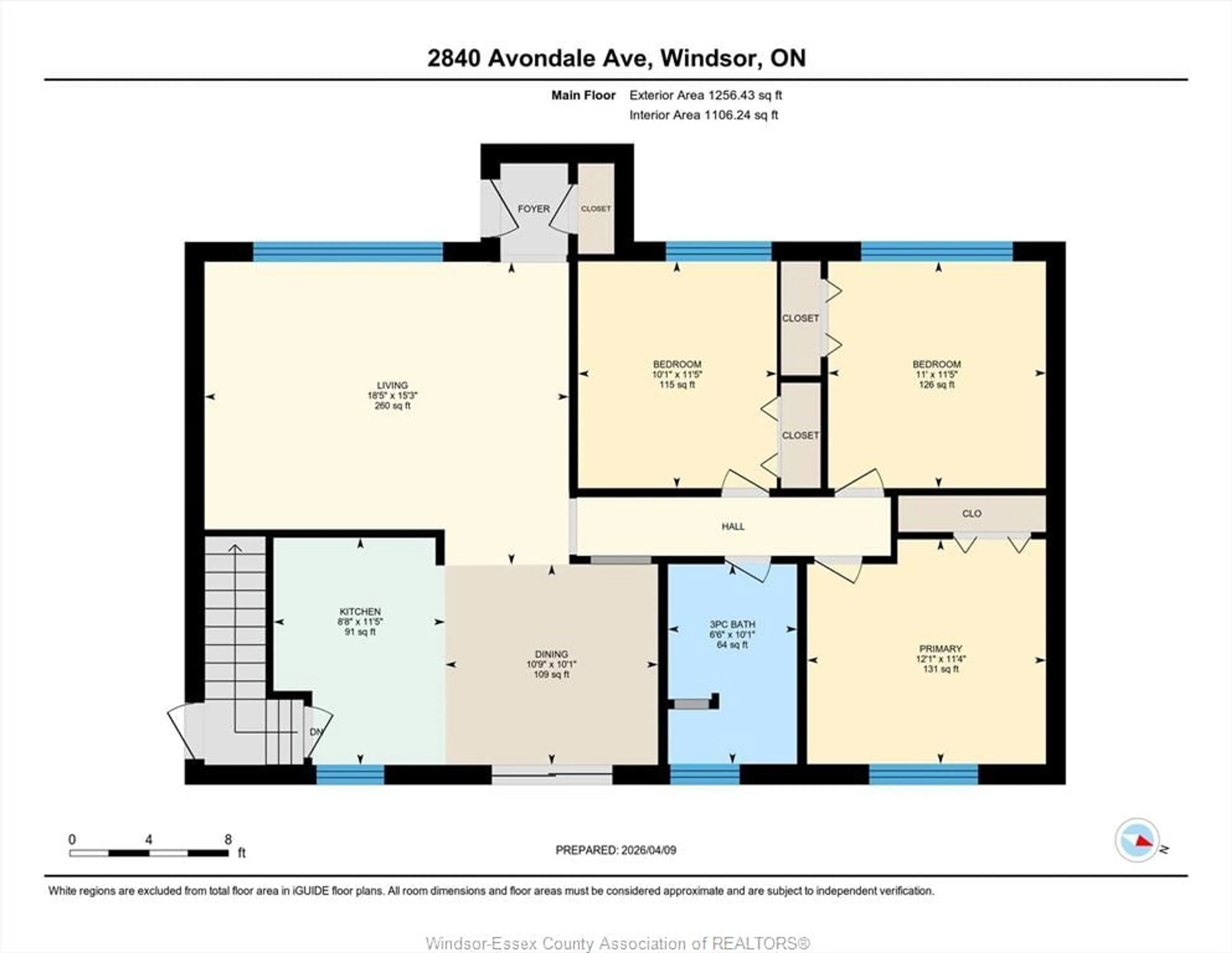 Floor plan for 2840 AVONDALE Ave, Windsor Ontario N9E 1X2