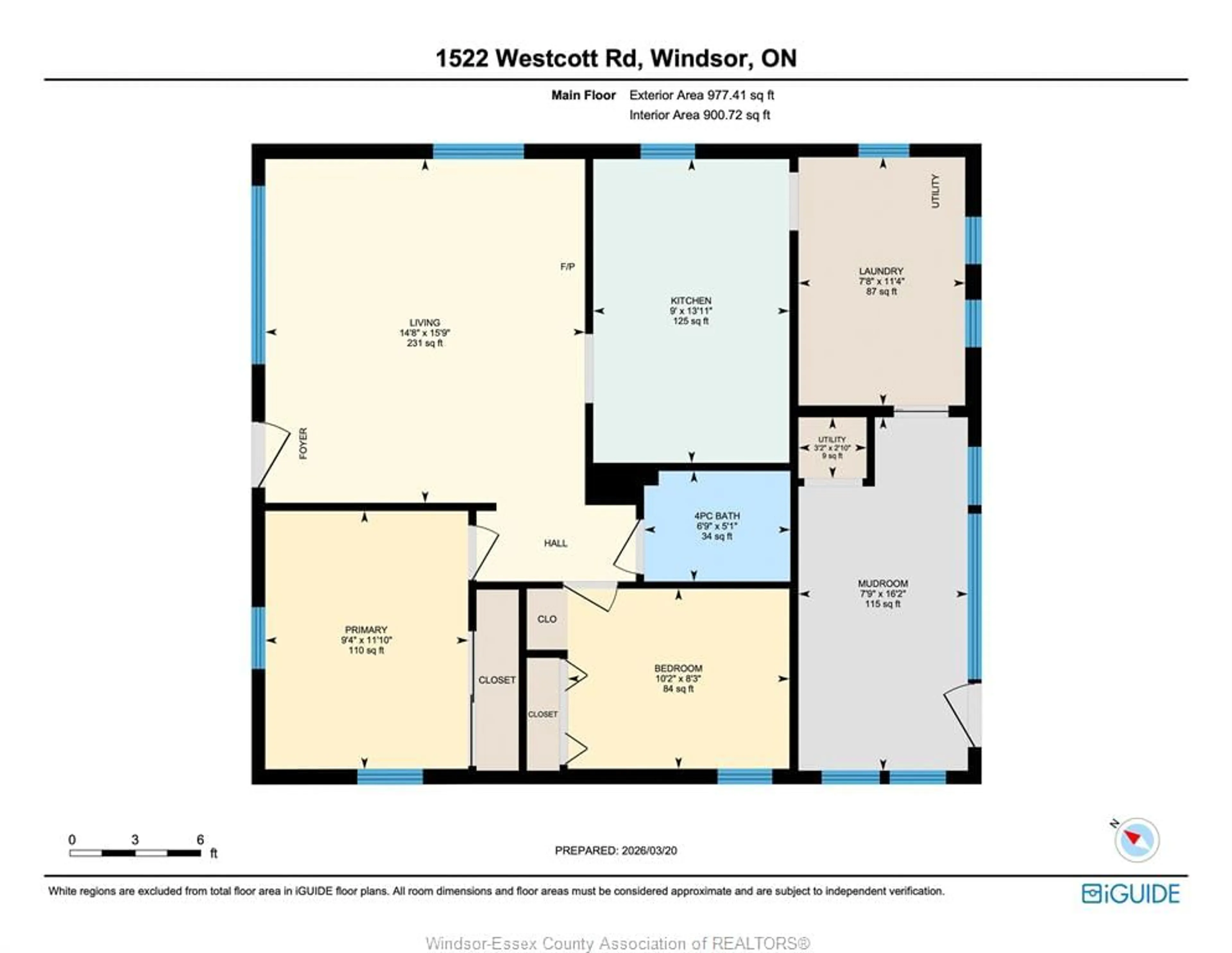 Floor plan for 1522 WESTCOTT, Windsor Ontario N8Y 4C6