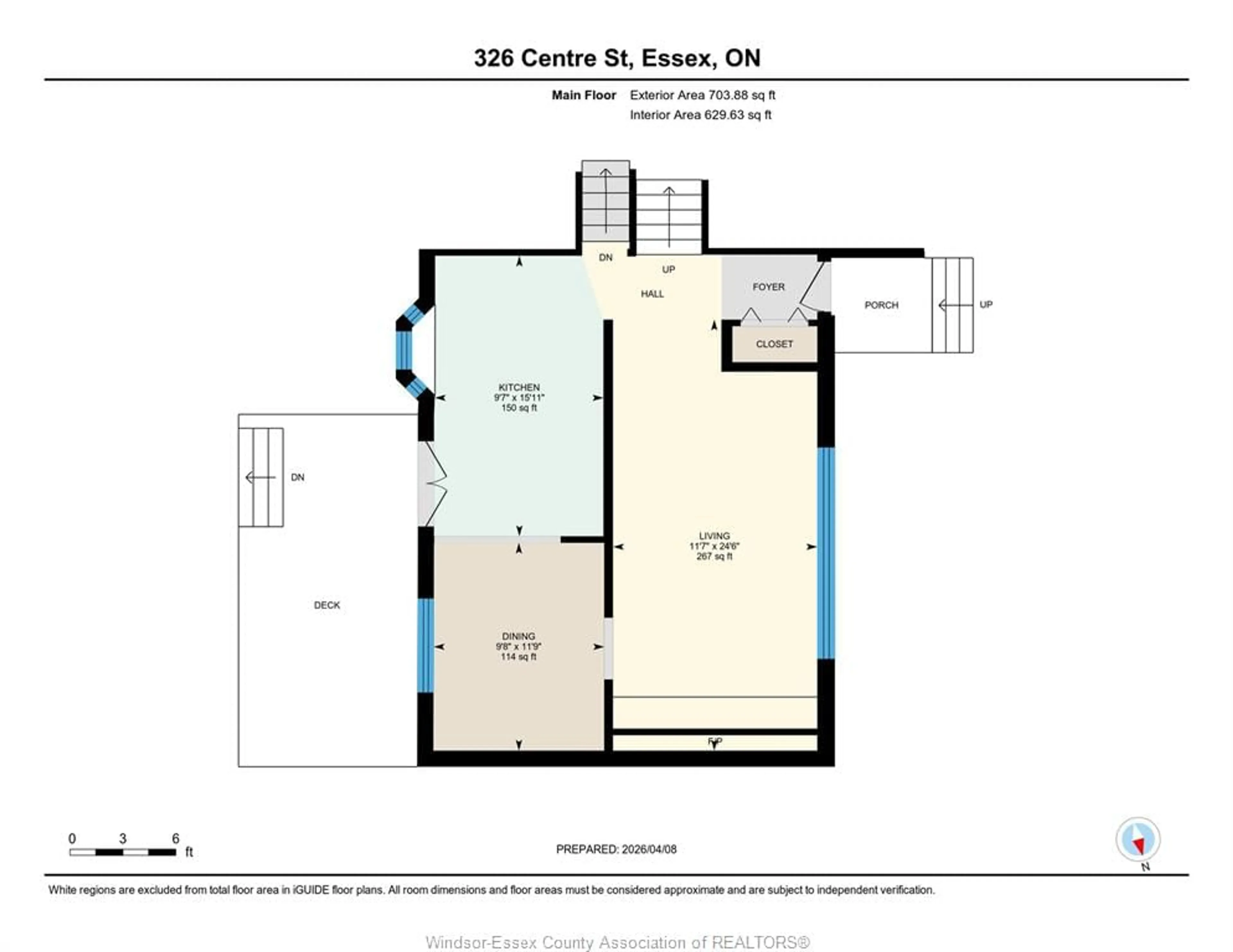 Floor plan for 326 CENTRE St, Essex Ontario N8M 1R4