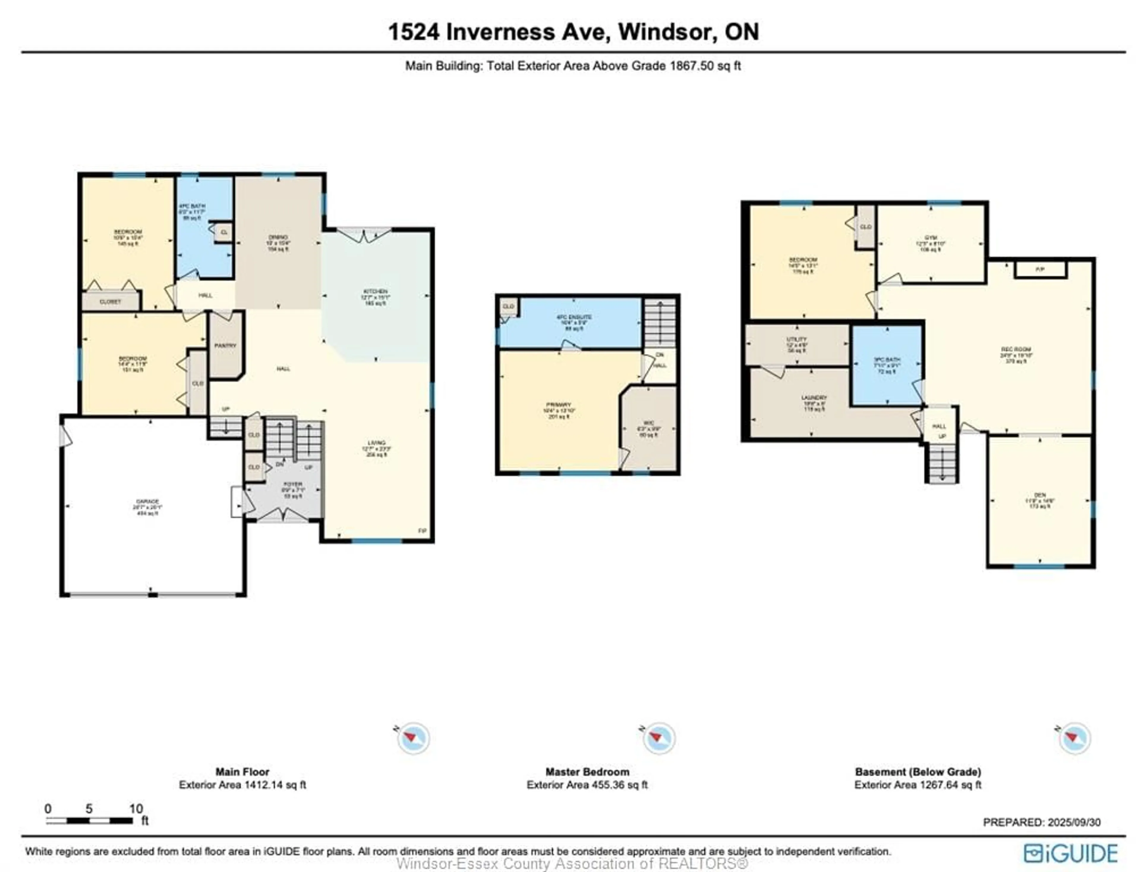 Floor plan for 1524 Inverness Ave, Windsor Ontario N8P 0B1