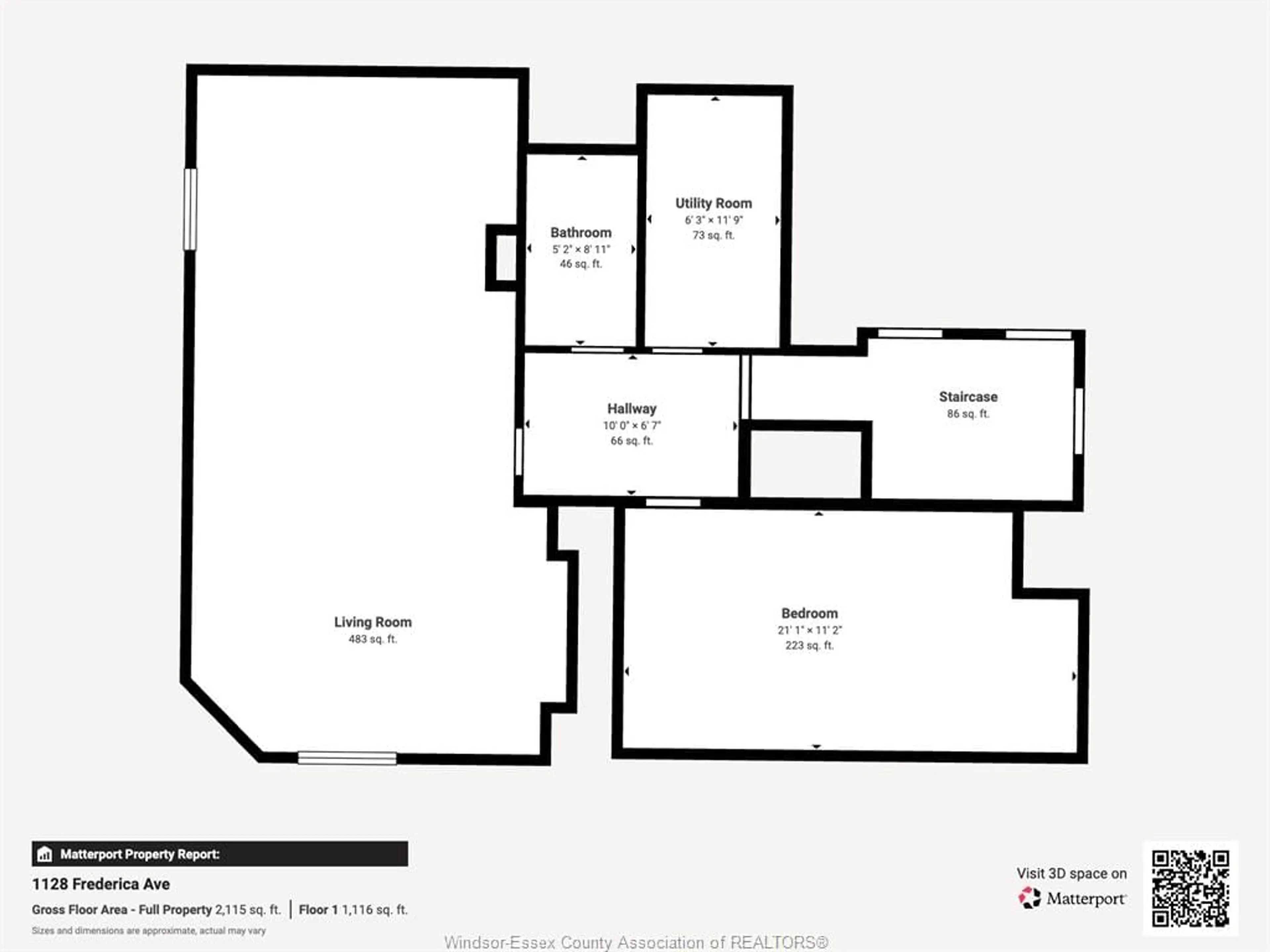 Floor plan for 1128 FREDERICA, Windsor Ontario N8P 1V9