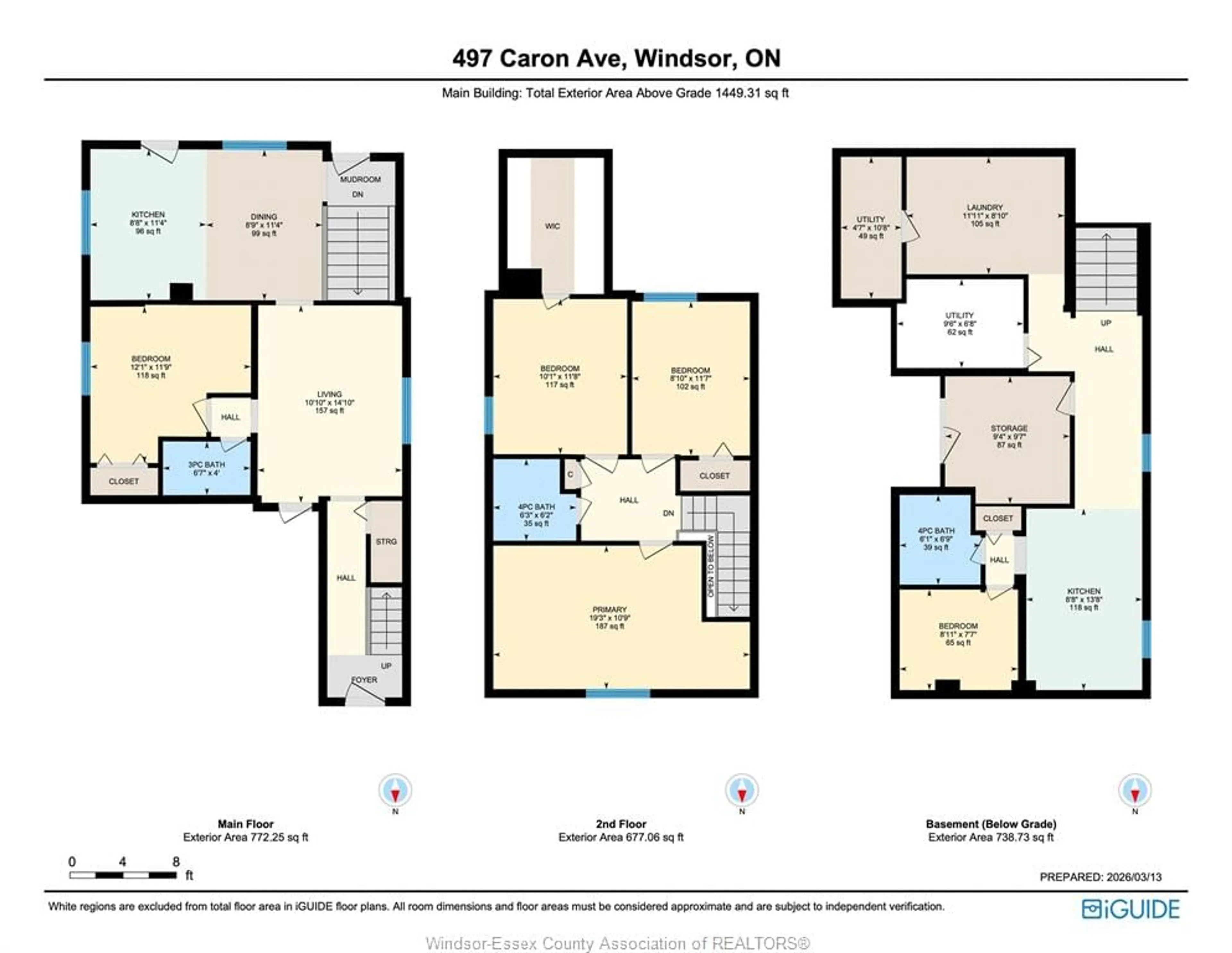 Floor plan for 497 Caron Ave, Windsor Ontario N9A 5B5