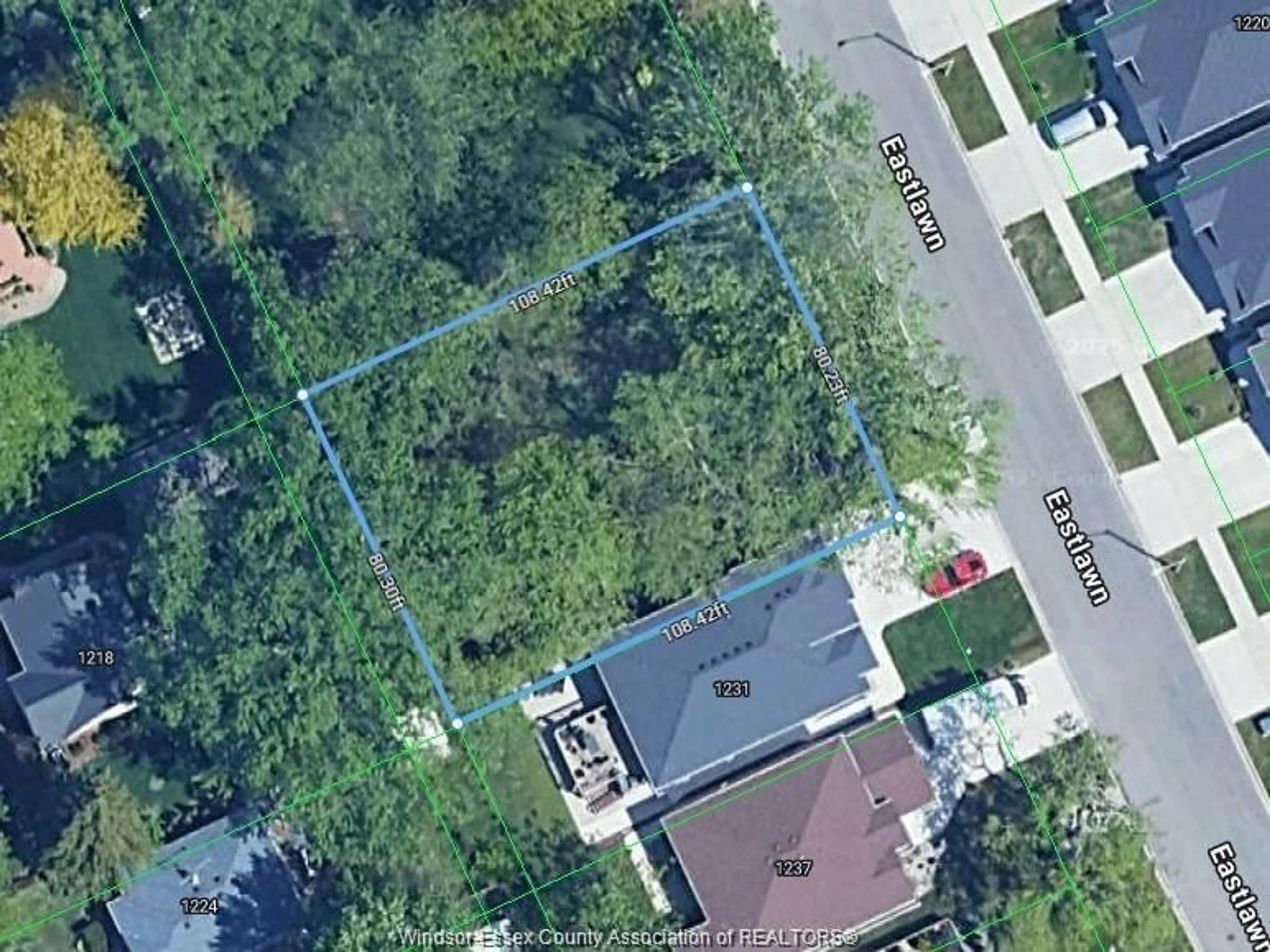 A pic from outside/outdoor area/front of a property/back of a property/a pic from drone, street for V/L EASTLAWN, Windsor Ontario N8S 3G7